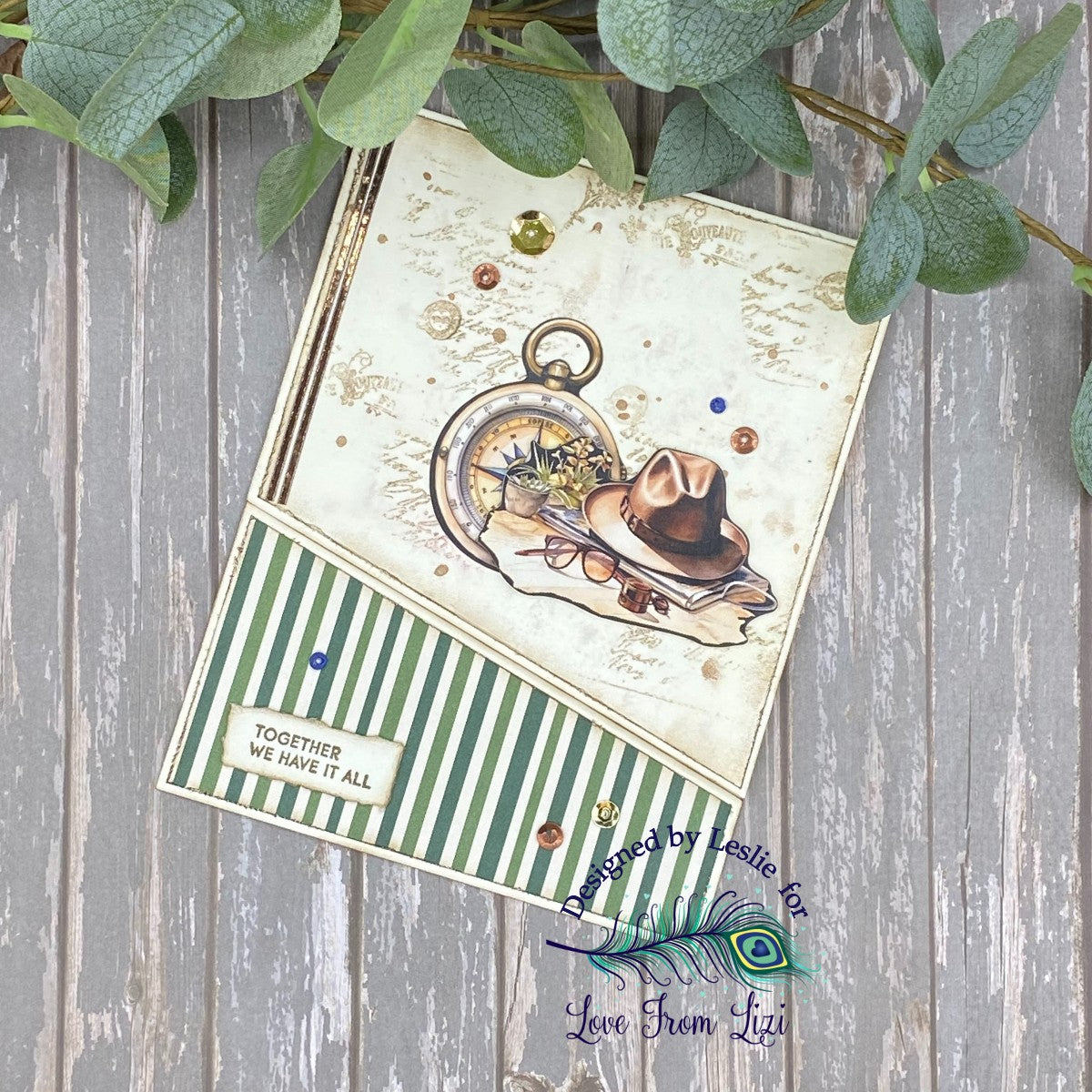 MASCULINE CARD WITH SLANTED FLAP