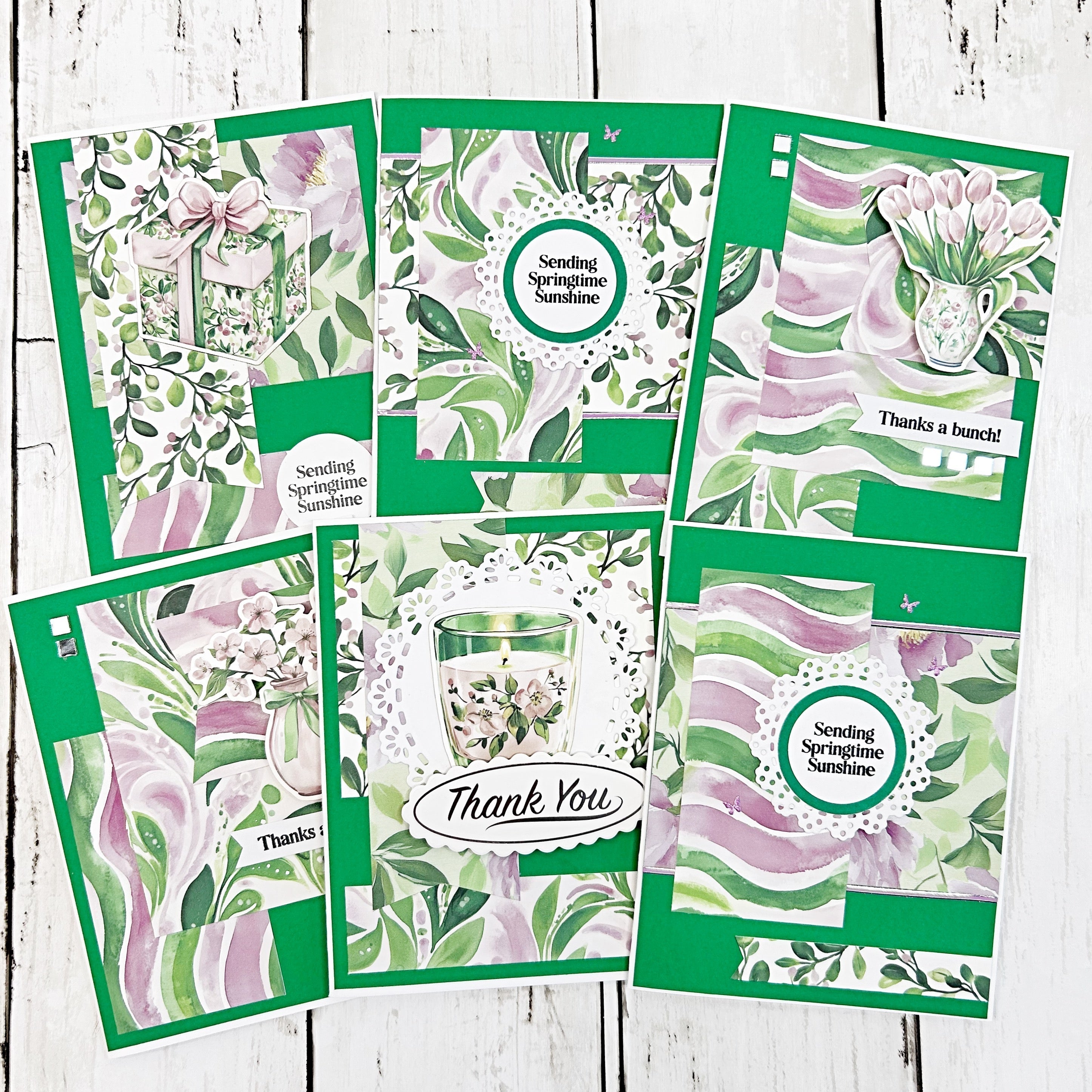 Making 6 No Scraps Cards from 1 Kit