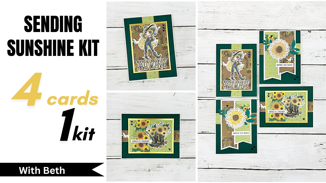 4 Cards | 1 Kit | July 2026 Sunsine Rodeo Card Kit with Bourbon Creek Crafts