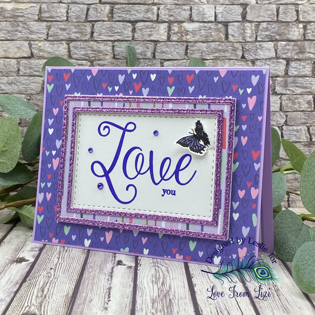 LOVE YOU CARD WITH A RAISED FRAME