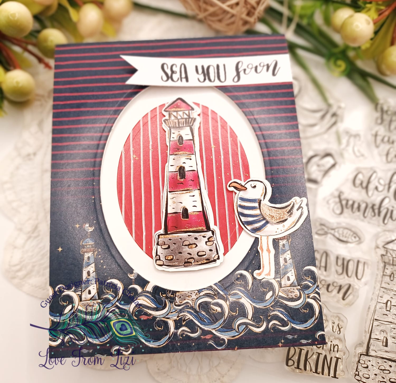 Masculine Nautical “Sea You Soon” Card & a set of Tags With Guest Designer Patricia