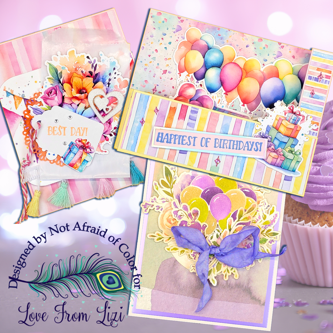 Three Birthday Cards to Celebrate With! January Love From Lizi 