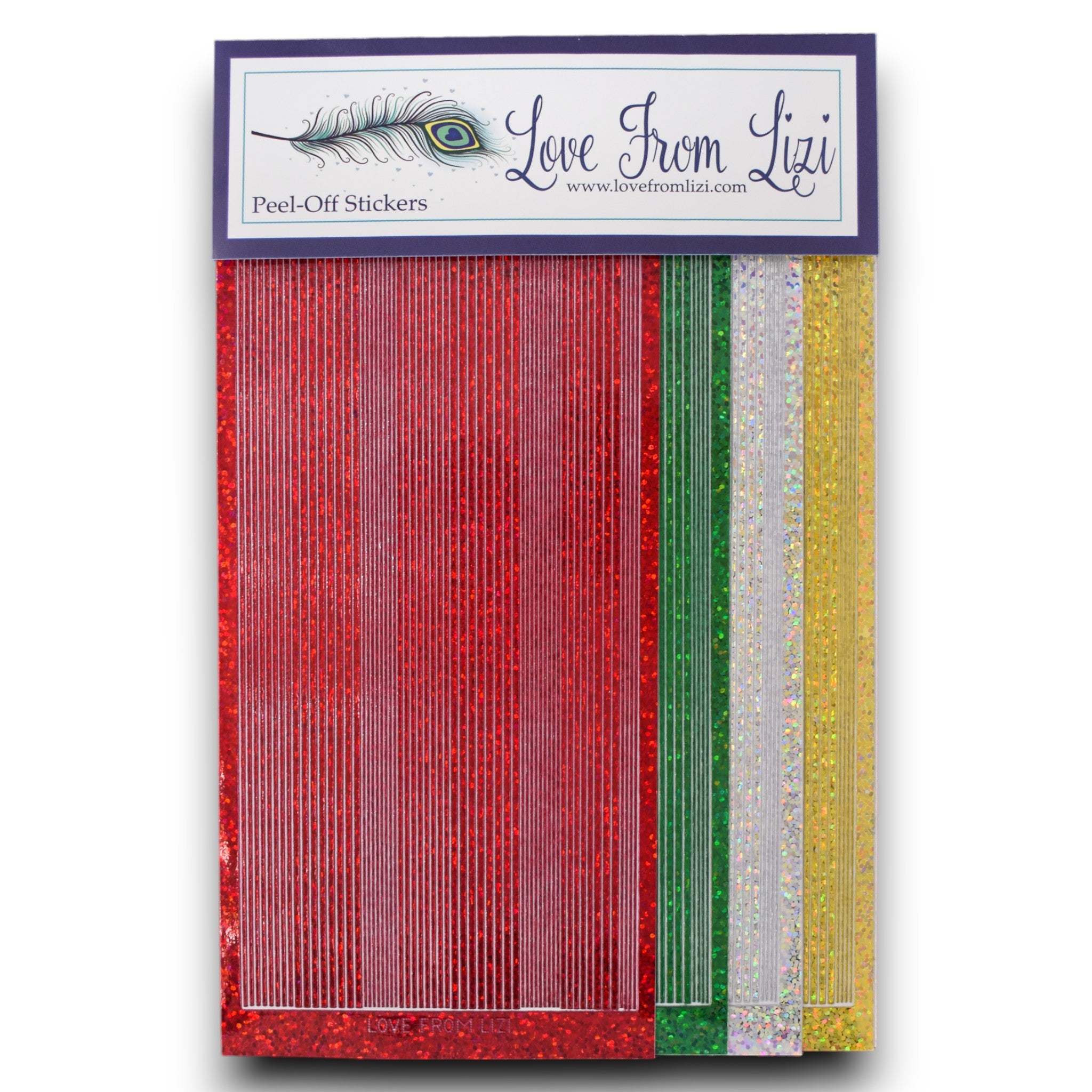 Holographic Christmas Essentials - Pin Stripe Peel-Off 4 Pack