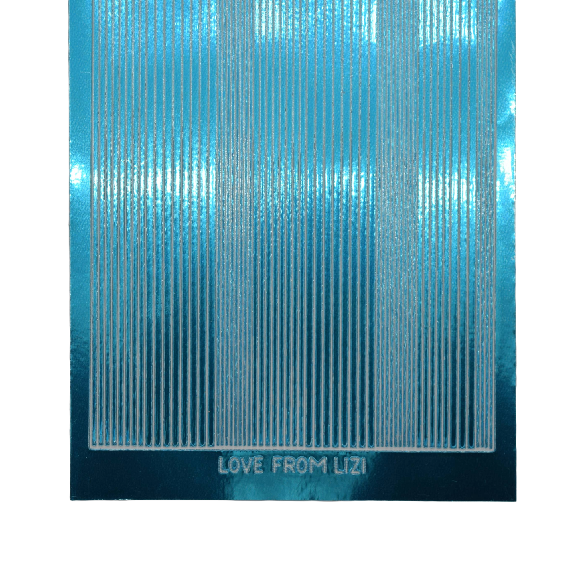 Pin Stripe Denim Blue Mirror Peel-Off Stickers