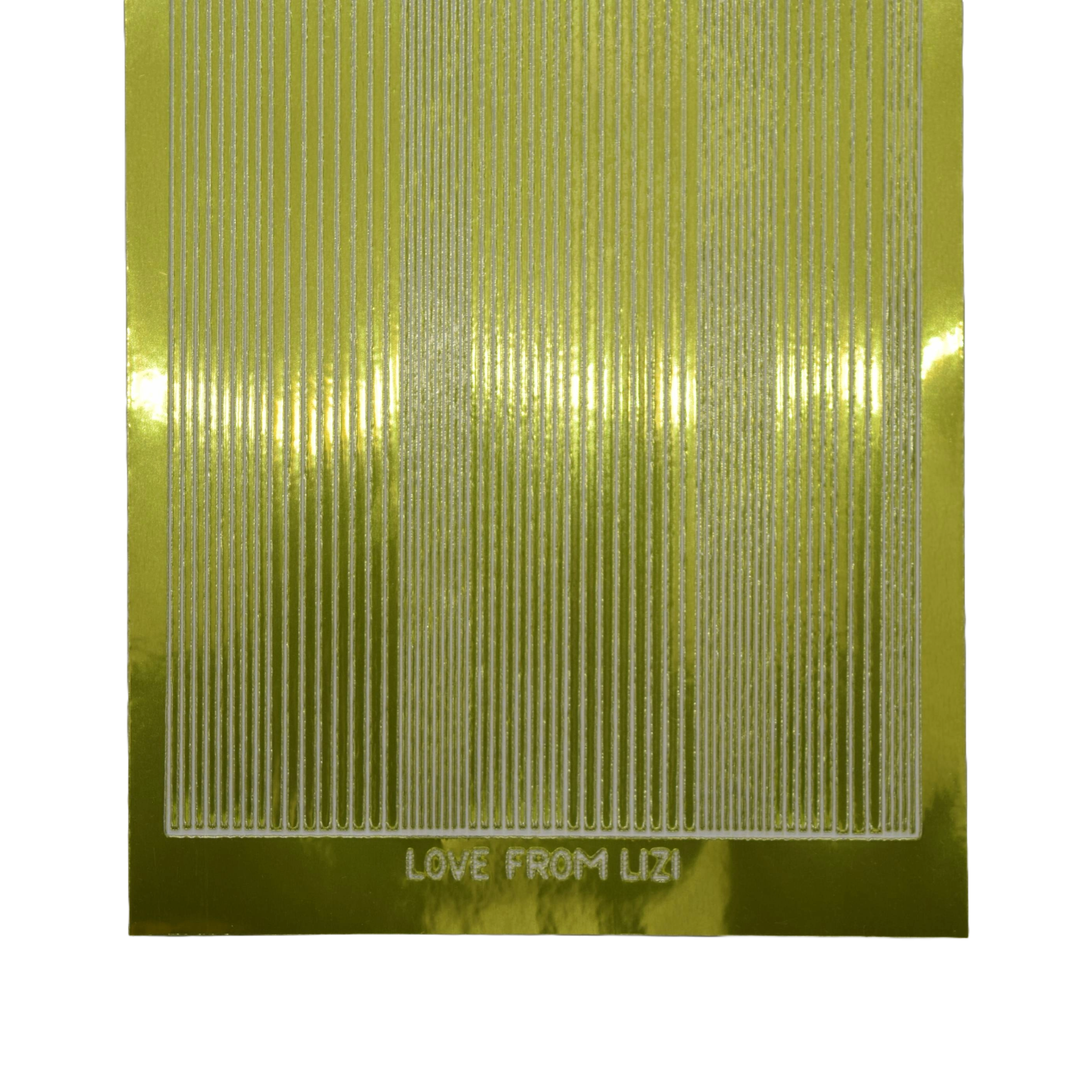 Pin Stripe Olive Green Mirror Peel-Off Stickers