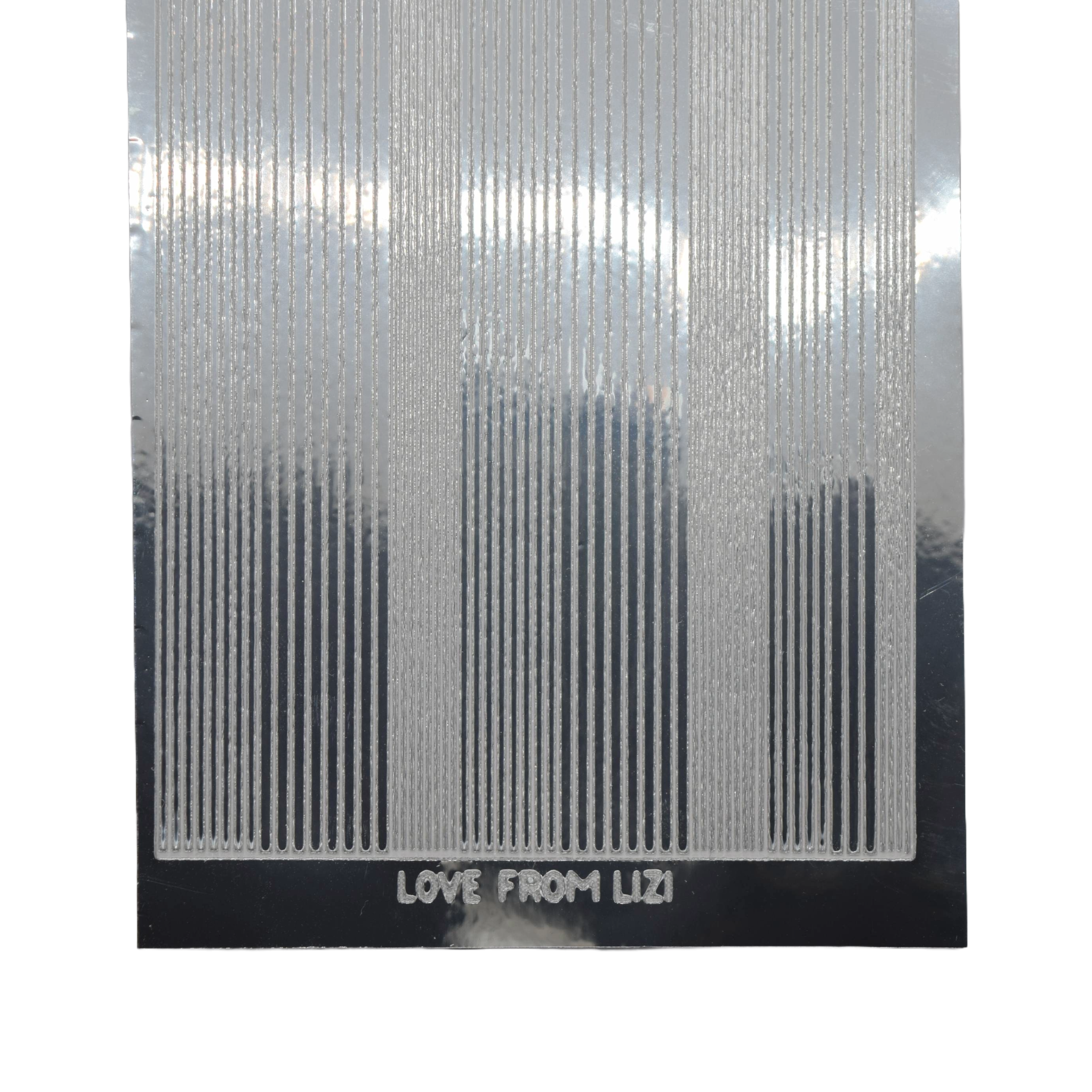 Pin Stripe Silver Mirror Peel-Off Stickers