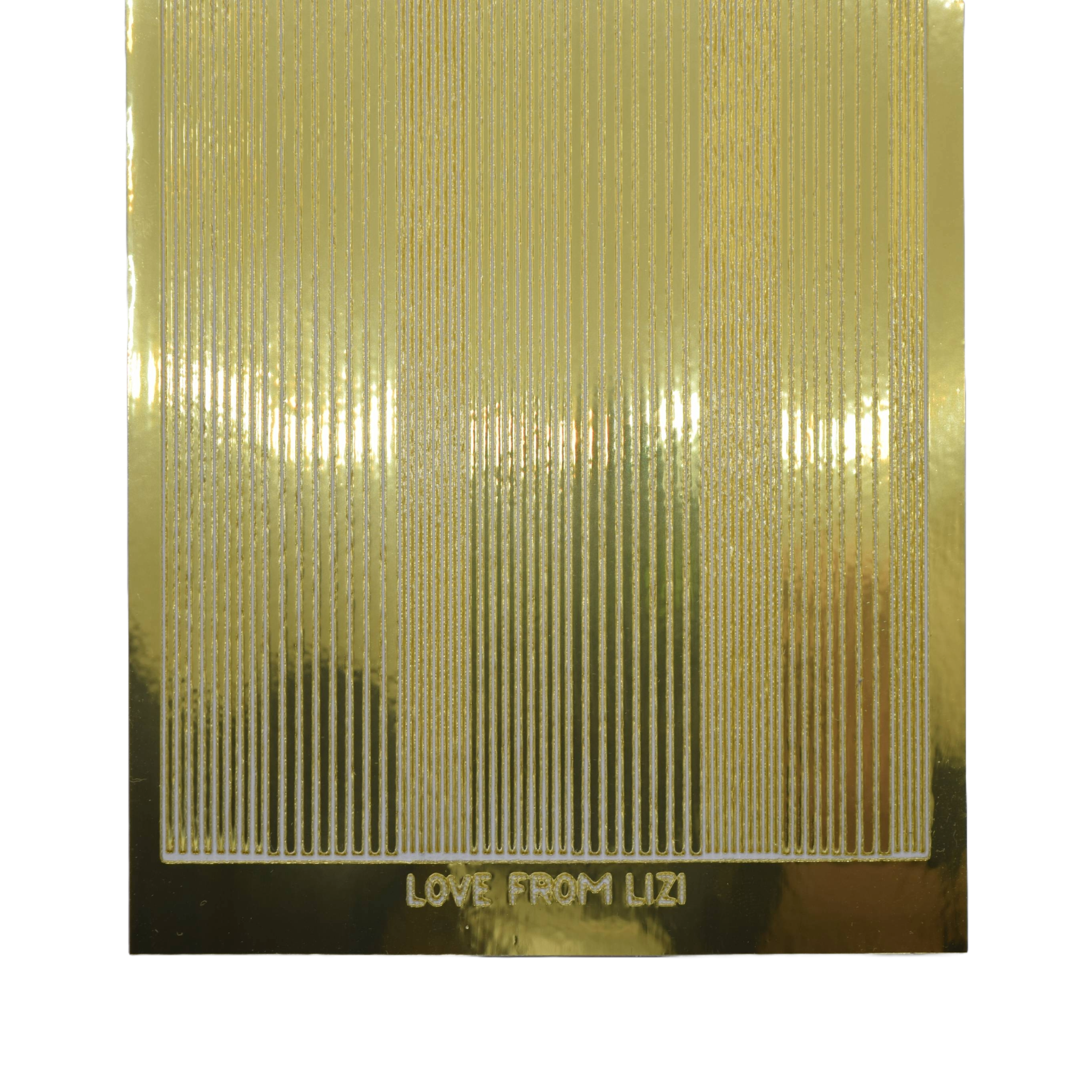 Pin Stripe Gold Mirror Peel-Off Stickers