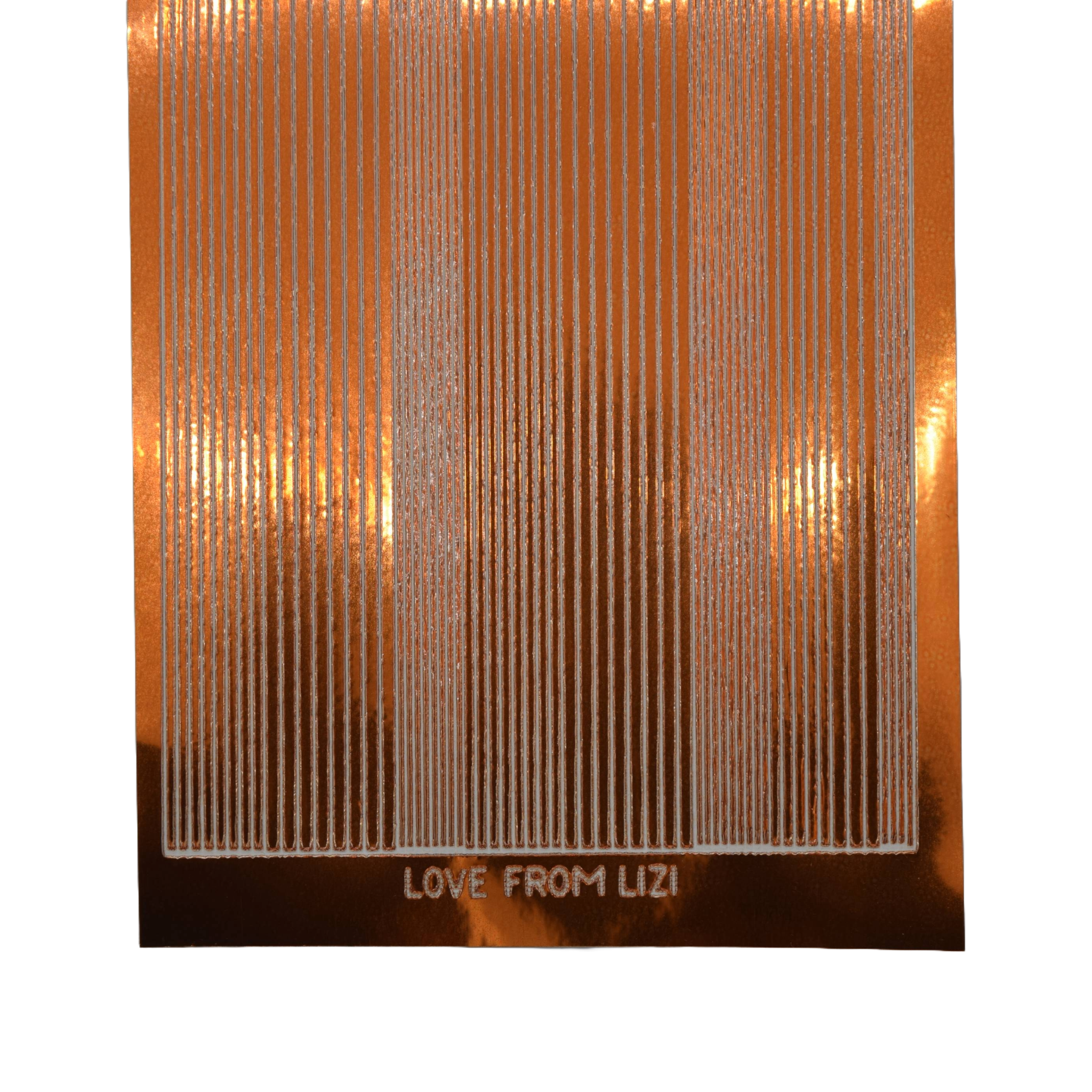 Pin Stripe Copper  Mirror Peel-Off Stickers