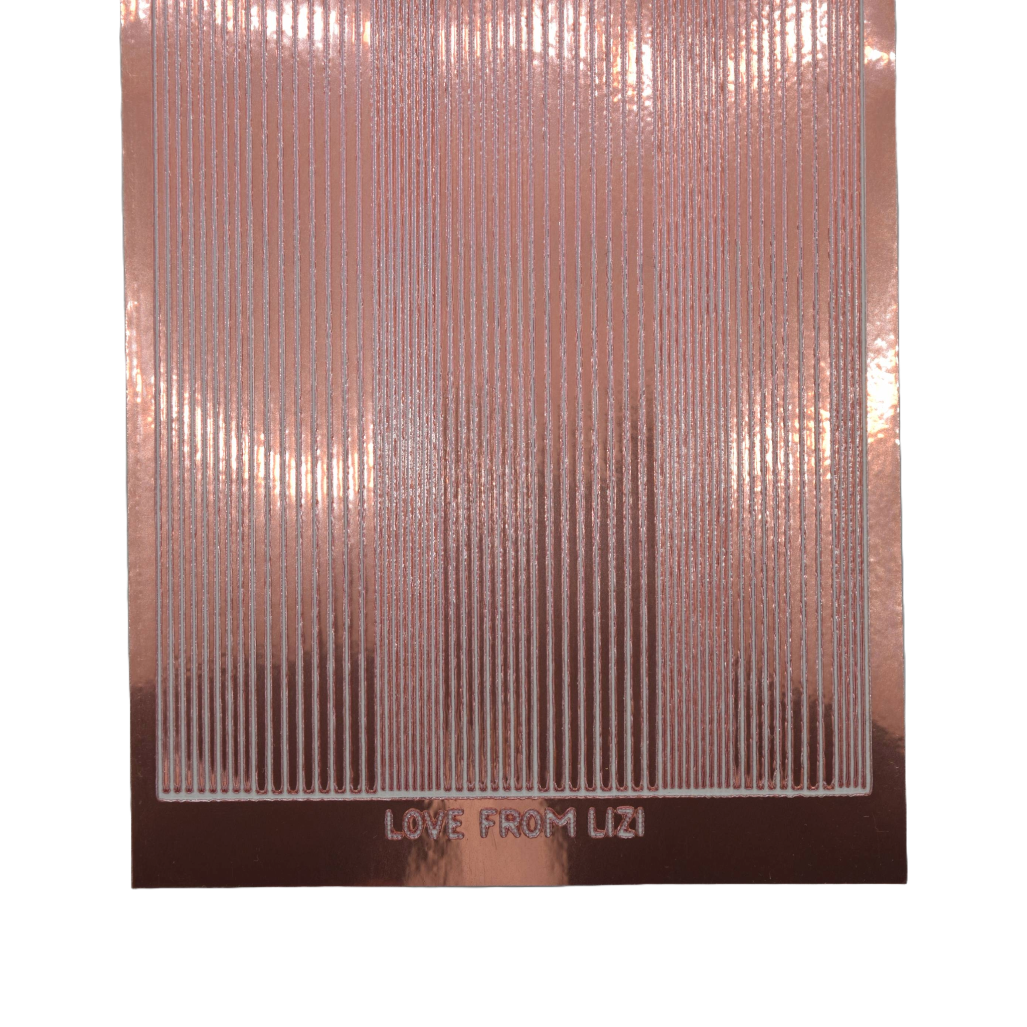 Pin Stripe Rose Gold Mirror Peel-Off Stickers