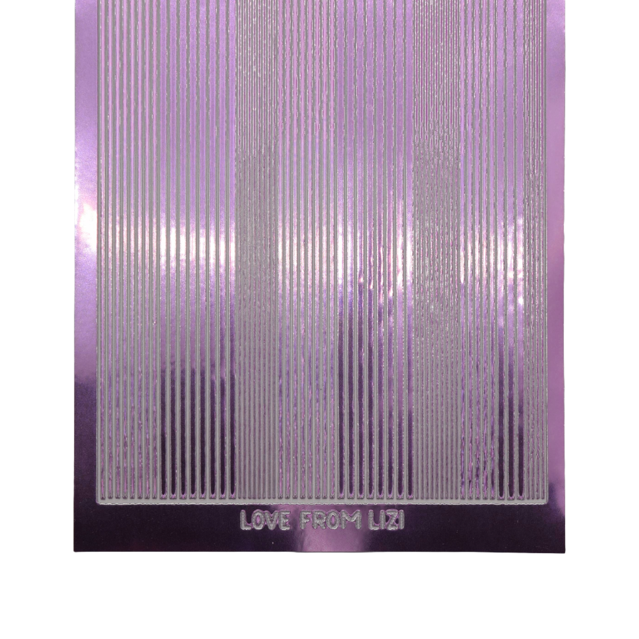 Pin Stripe Lilac Mirror Peel-Off Stickers