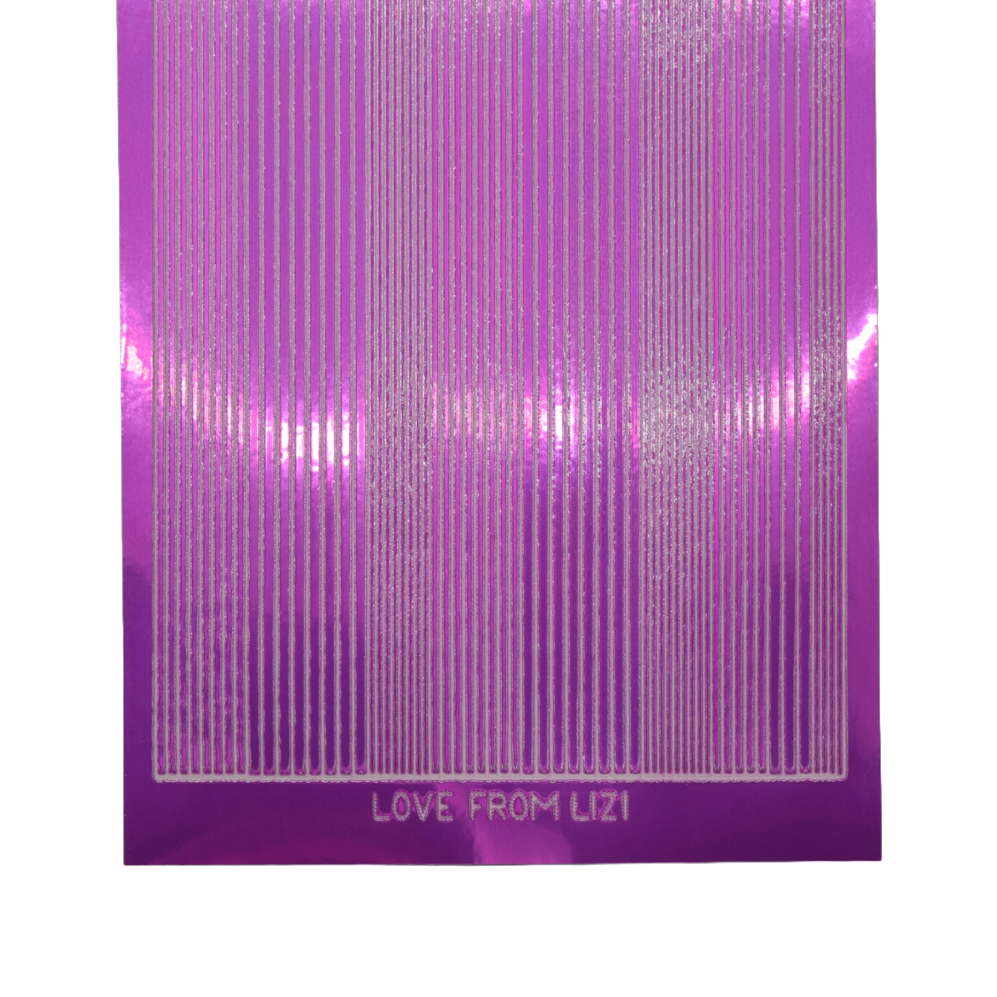 Pin Stripe Fuchsia Pink Mirror Peel-Off Stickers