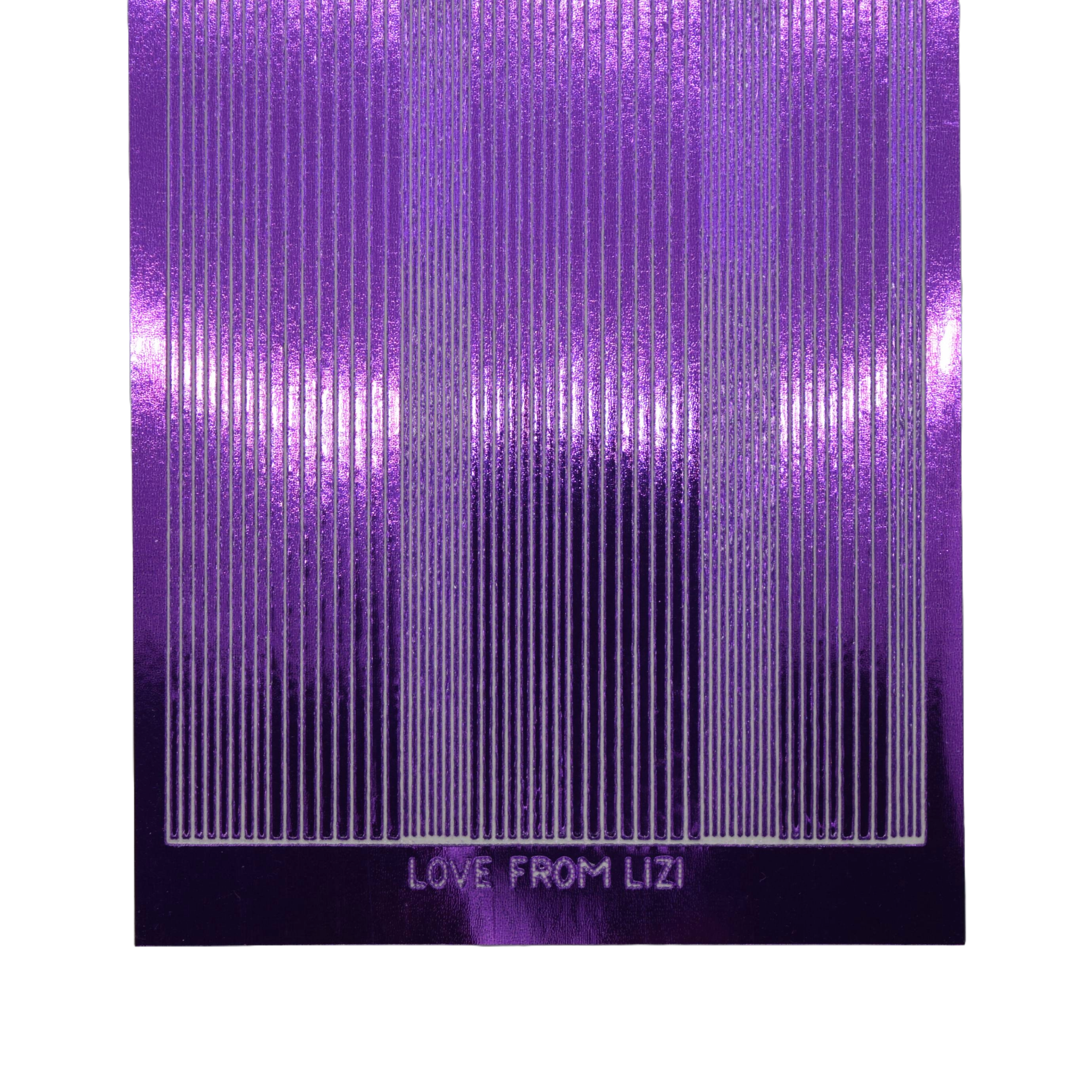 Pin Stripe Purple Mirror Peel-Off Stickers