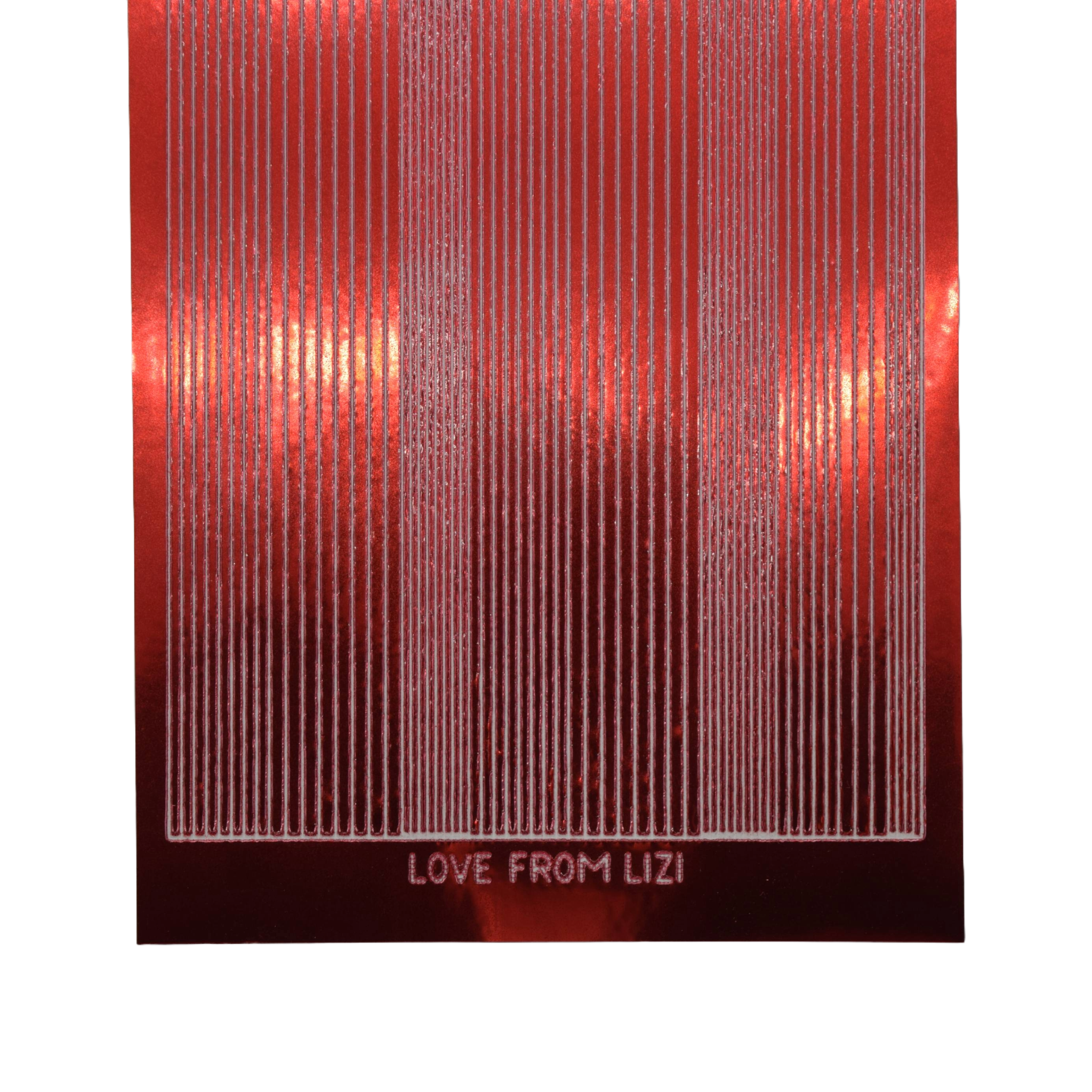 Pin Stripe Red Mirror Peel-Off Stickers