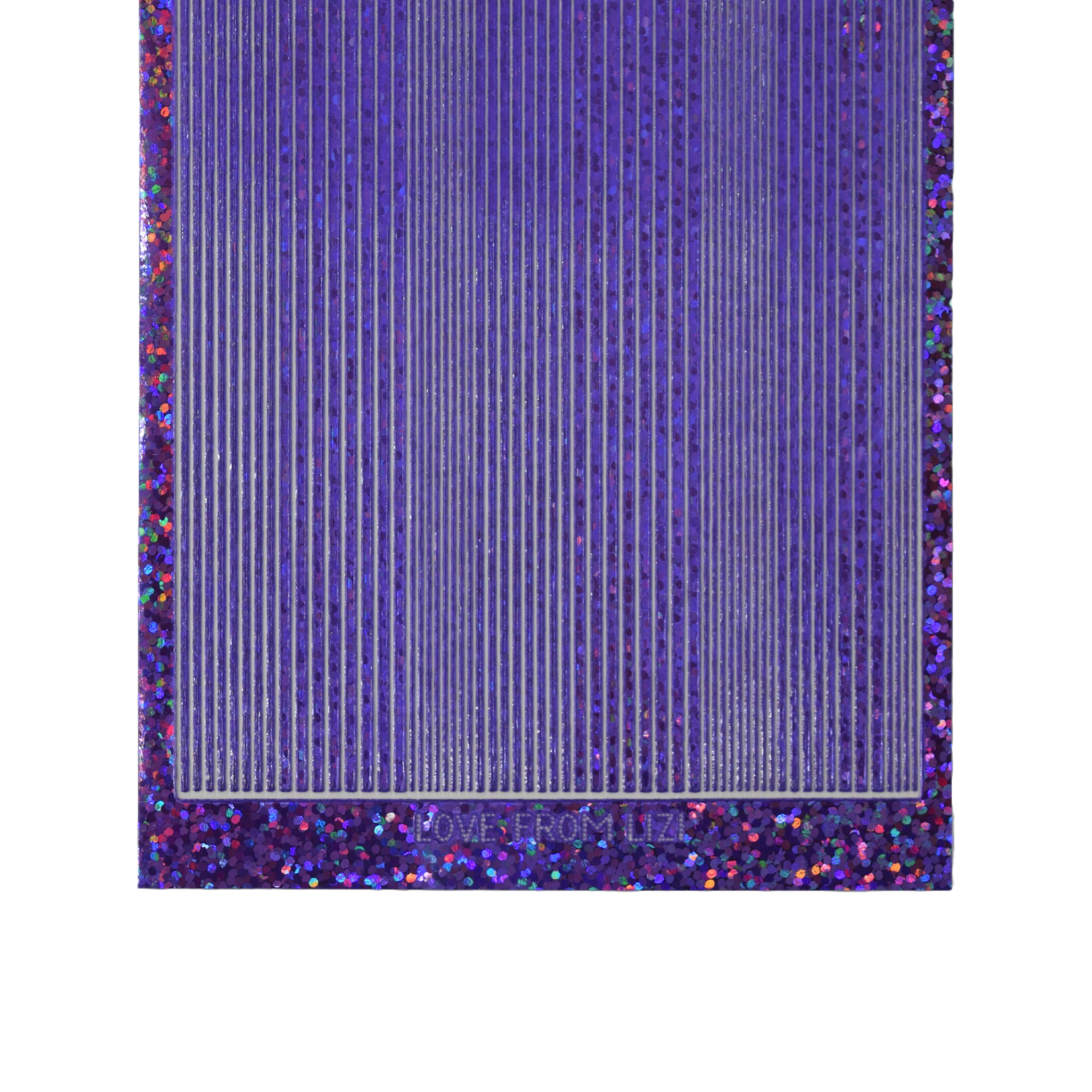 Pin Stripe Purple Holographic Peel-Off Stickers