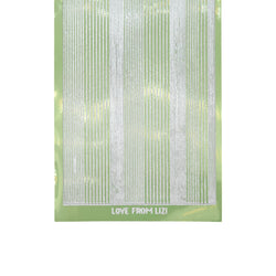 Pin Stripe Apple Green with Silver Finish Peel-Off Stickers