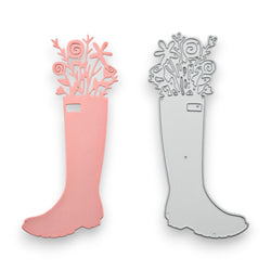 Floral Wellington boot - Steel Cutting Die