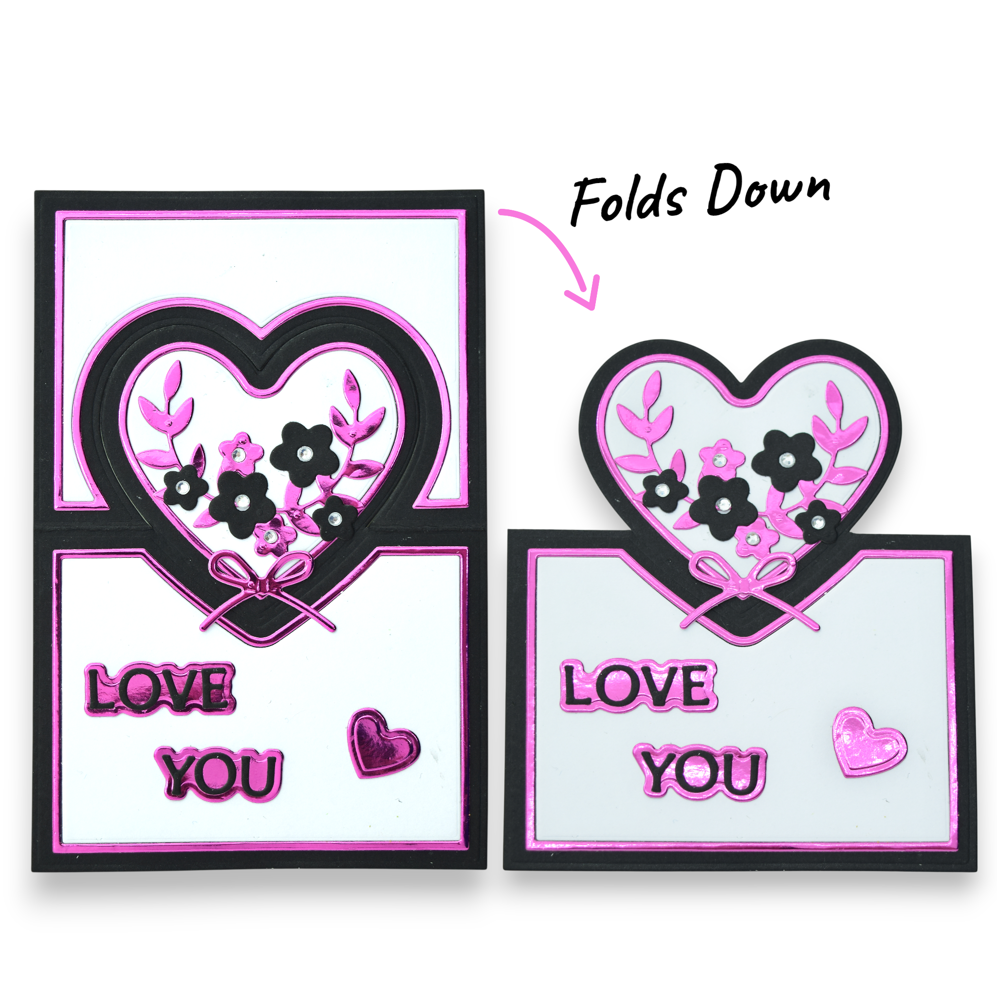 Mini Fun Fold Heart Cards - Steel Cutting Die