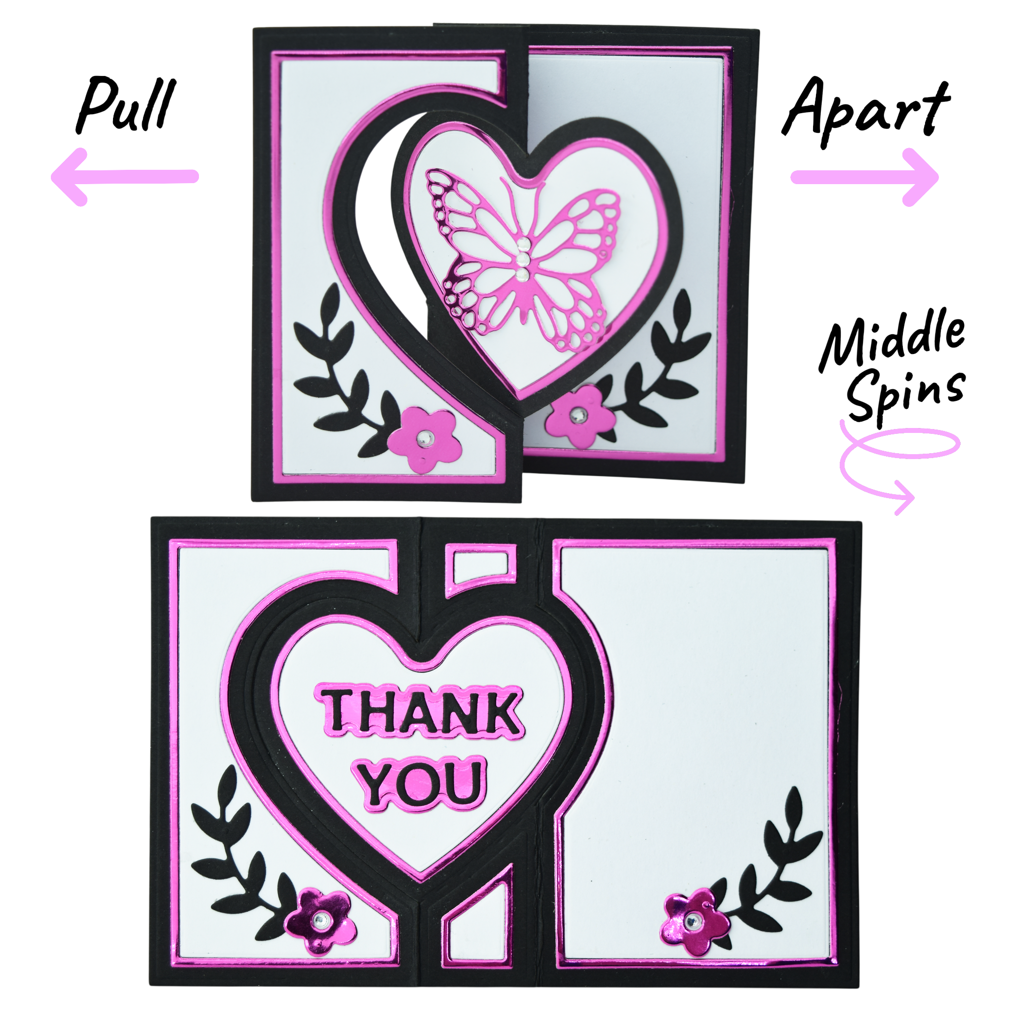 Mini Fun Fold Heart Cards - Steel Cutting Die