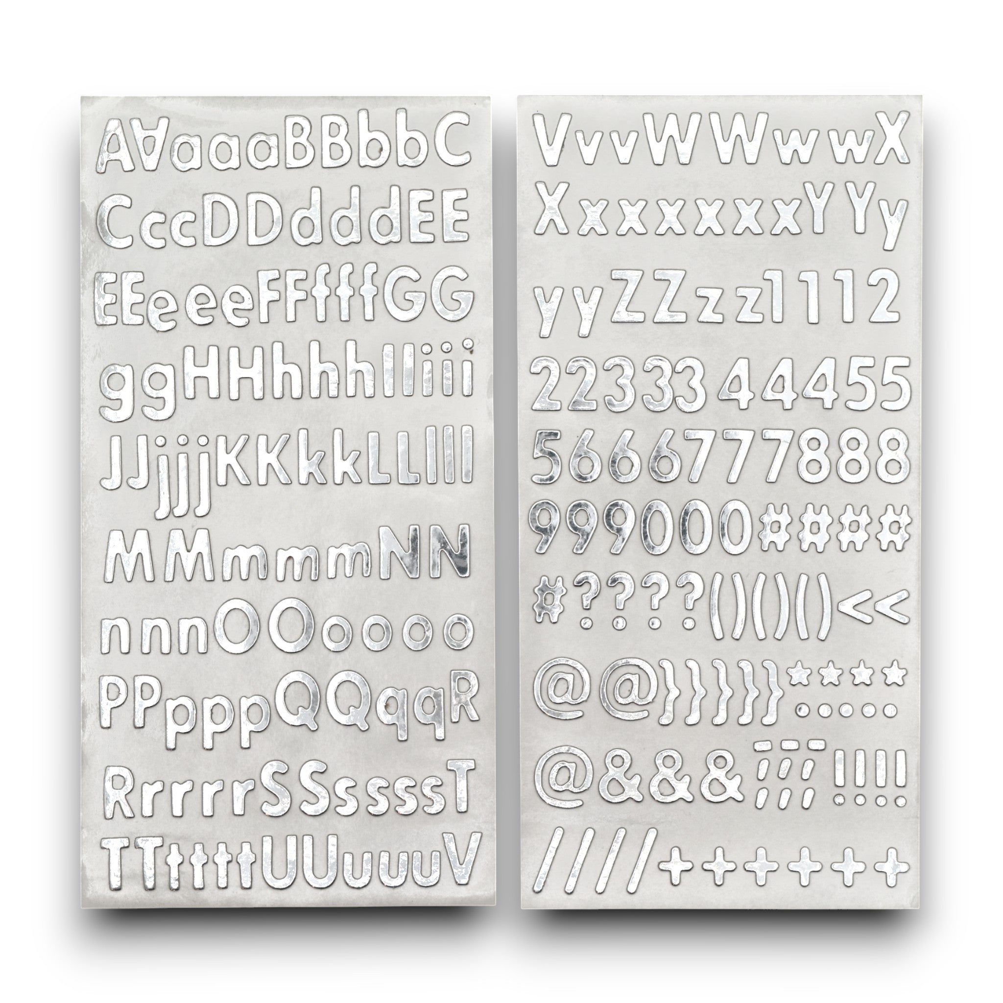 Silver Mirror Alphabet 3D Thicker Stickers