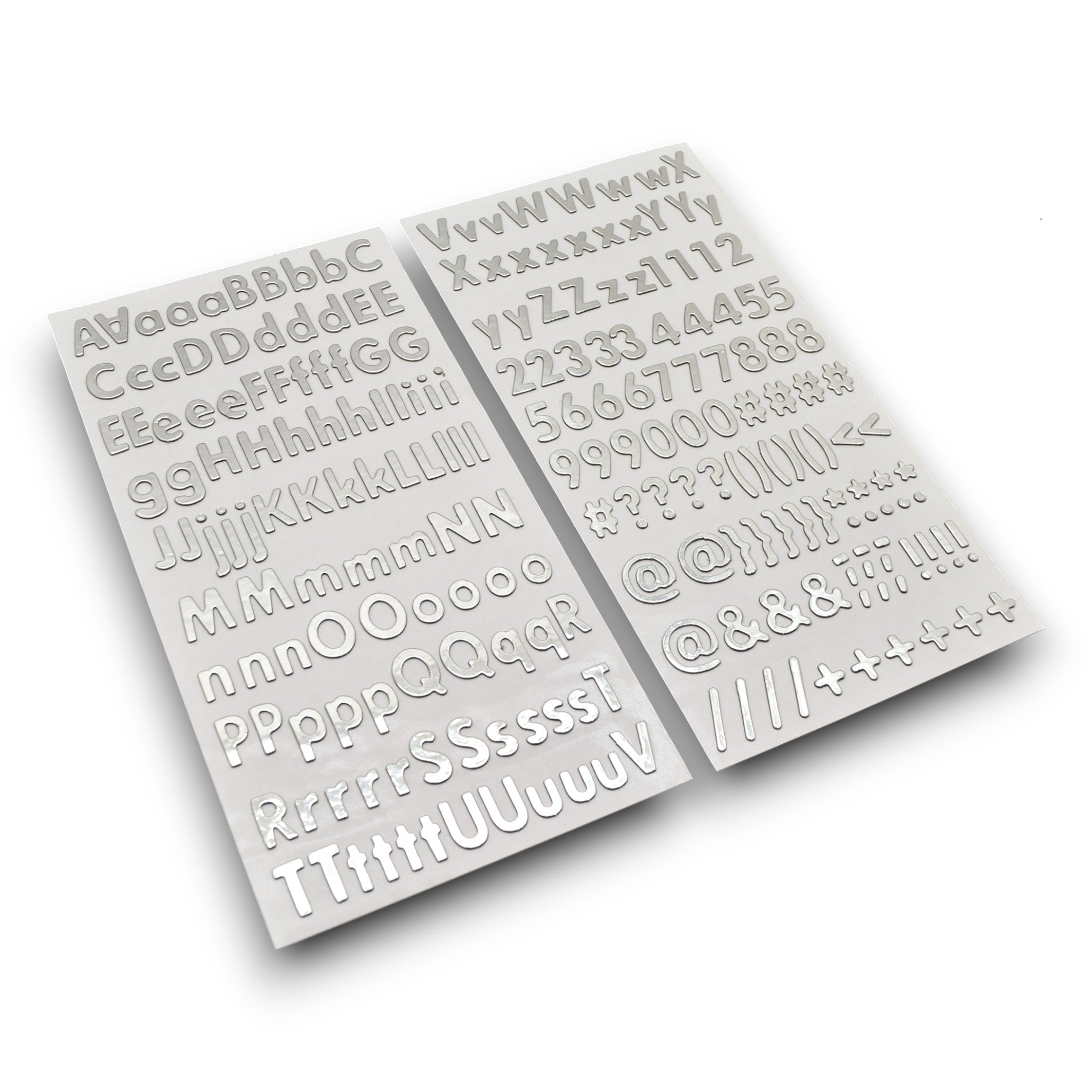 Silver Mirror Alphabet 3D Thicker Stickers