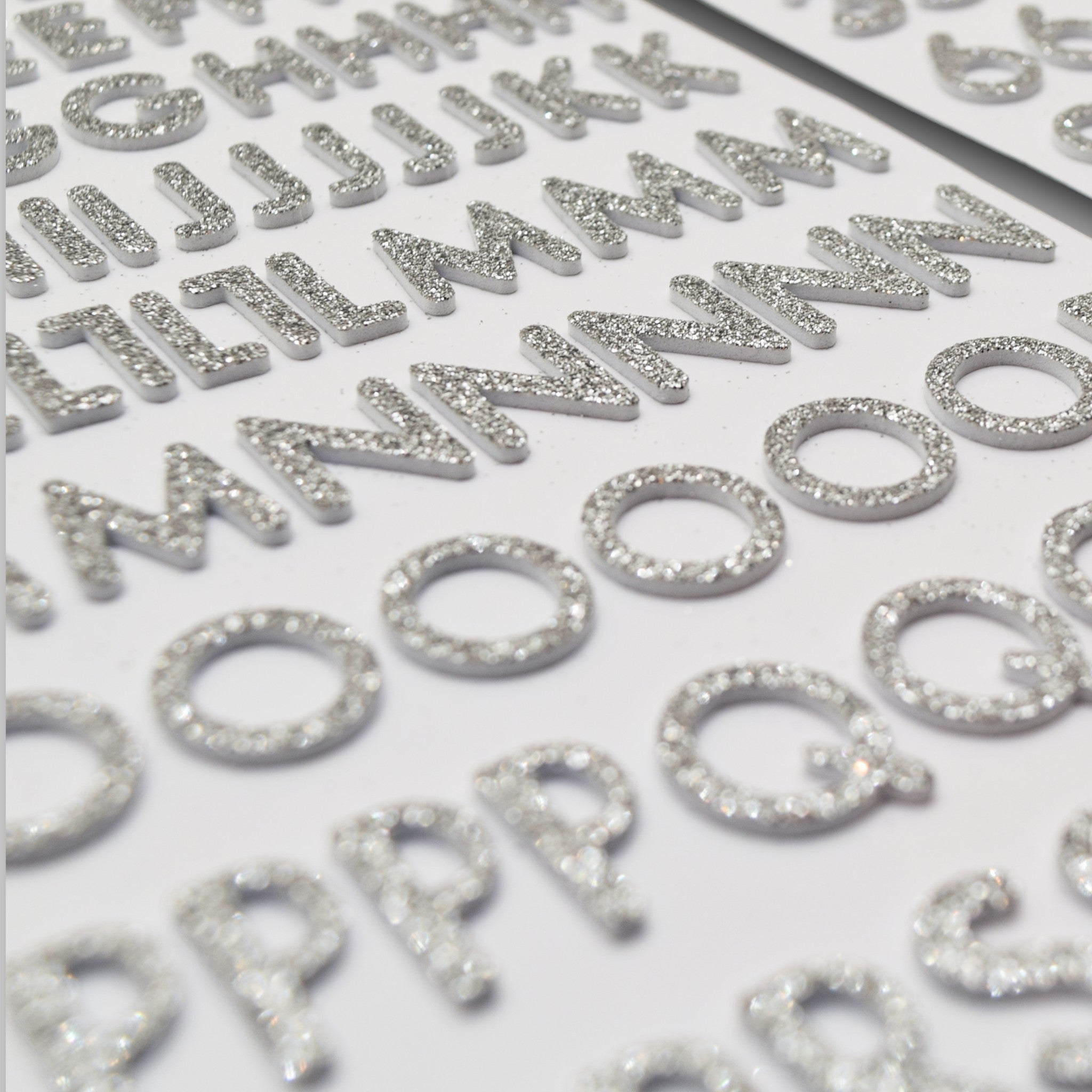 Silver Glitter Alphabet 3D Foam Thicker Stickers