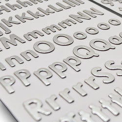 Silver Mirror Alphabet 3D Thicker Stickers