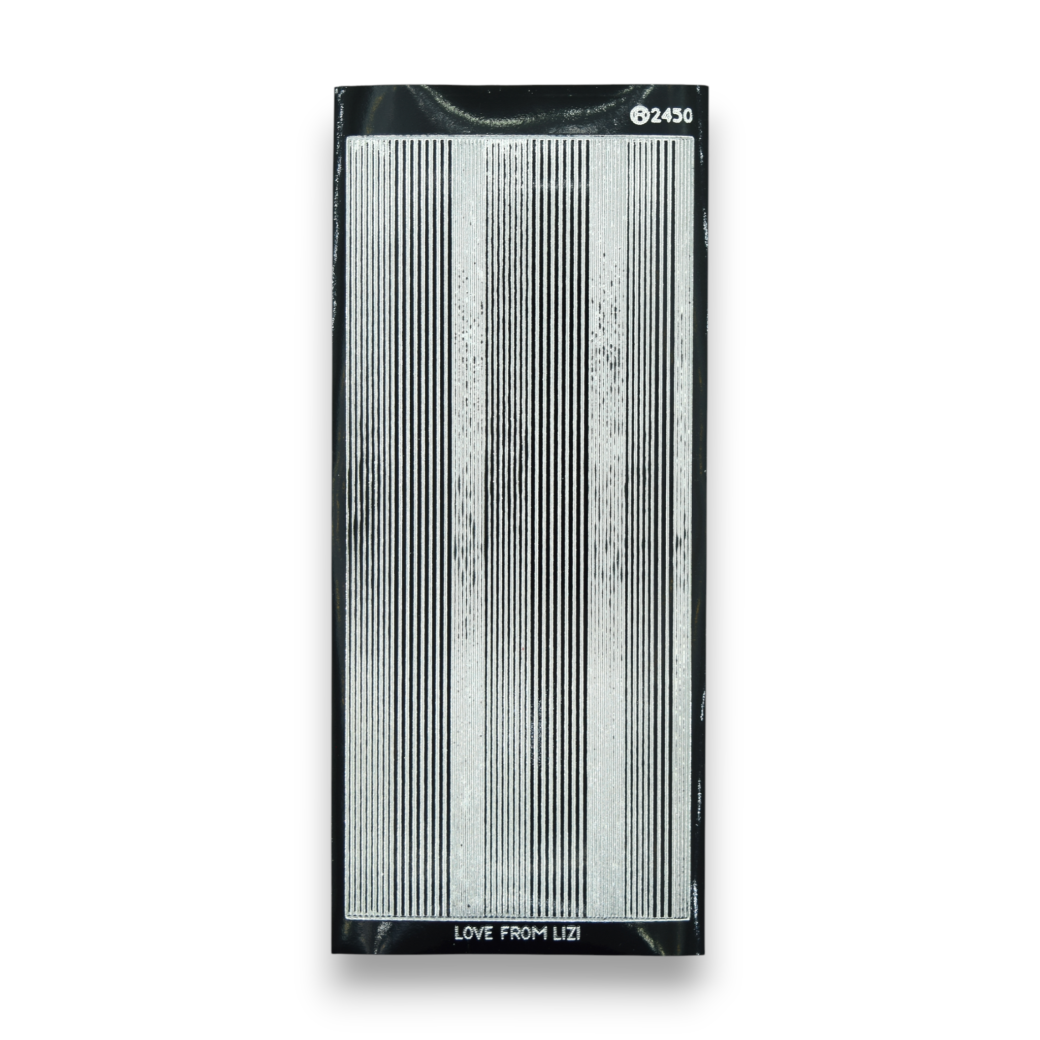 Pin Stripe Black with Silver Finish Peel-Off Stickers