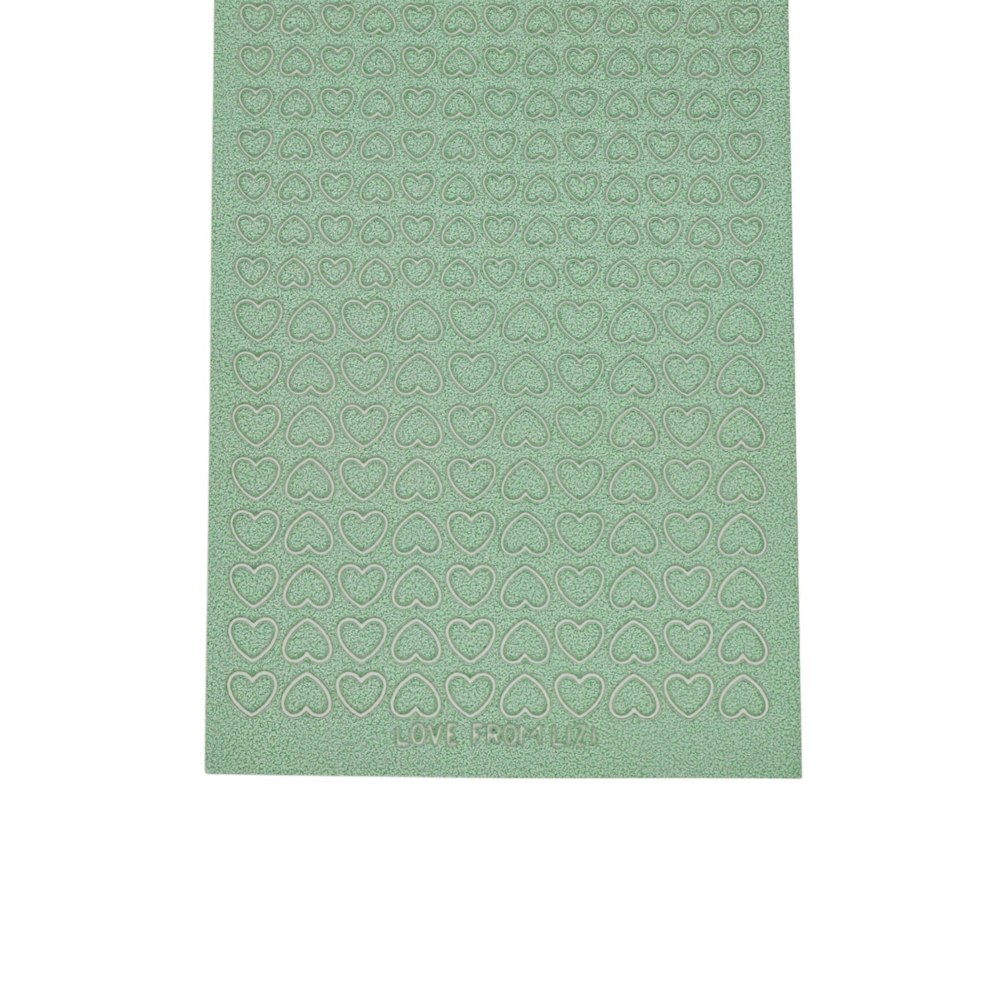 Mini Heart Mint Moondust Peel-Off Stickers