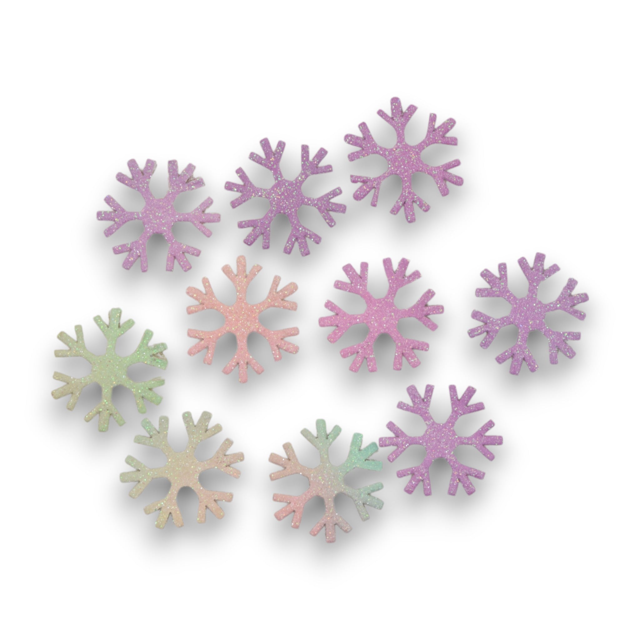 3D Foam Pastel Glitter Snowflakes