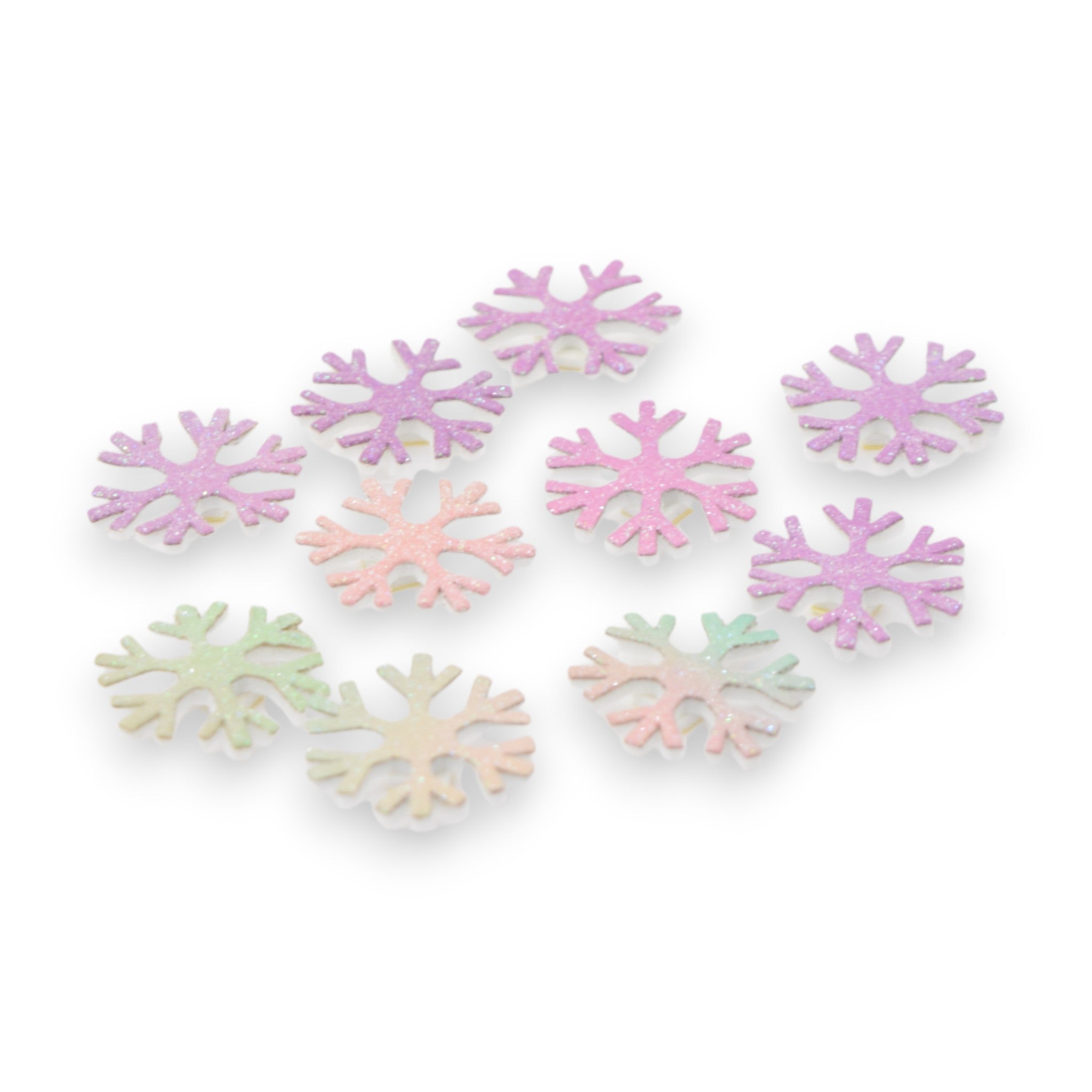 3D Foam Pastel Glitter Snowflakes