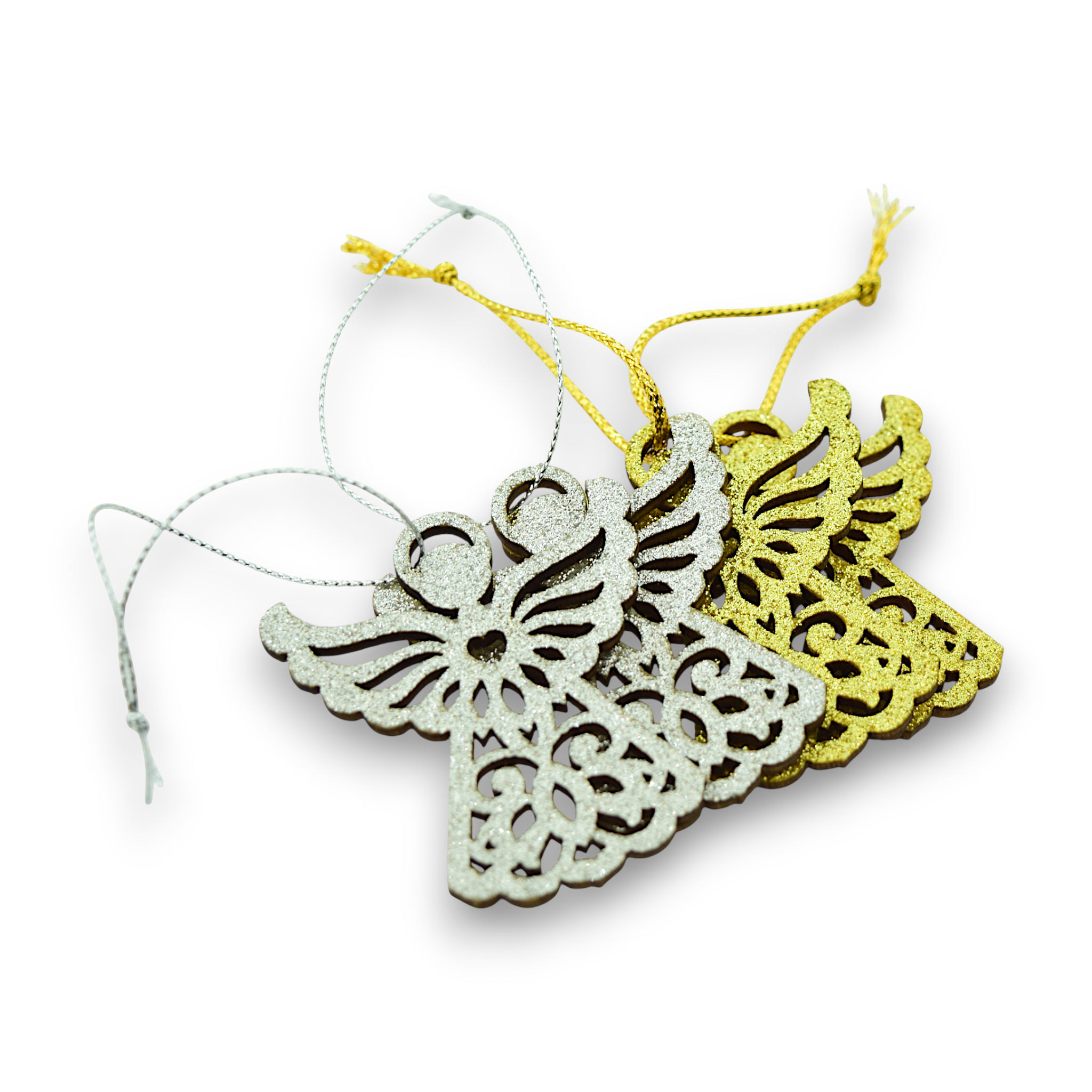Glittered Angels - Wooden Pieces