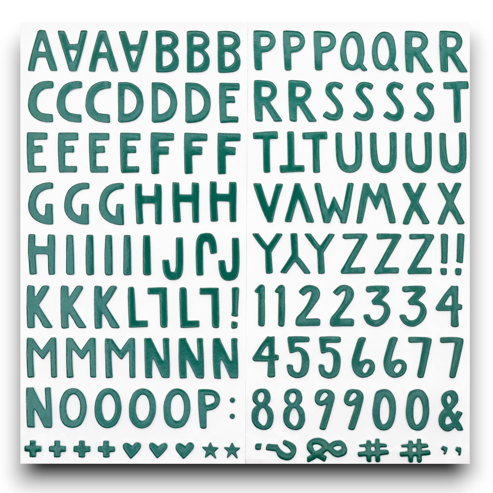 Green Foam Alphabet Thicker Stickers