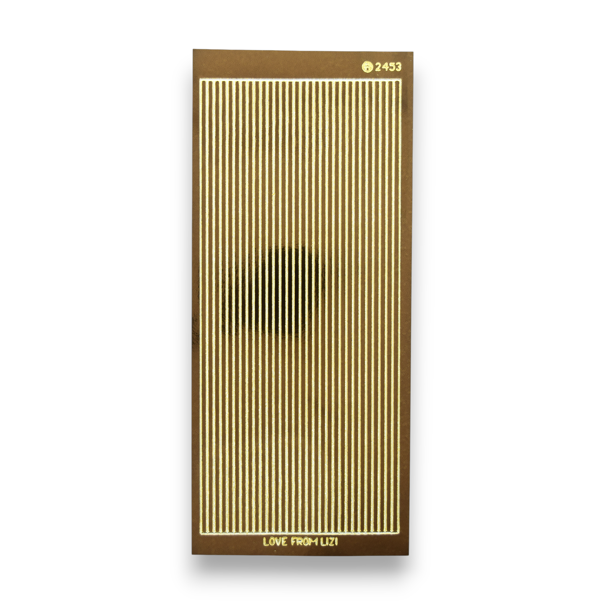 Straight Brown Mirror with Gold Finish Peel-Off Stickers