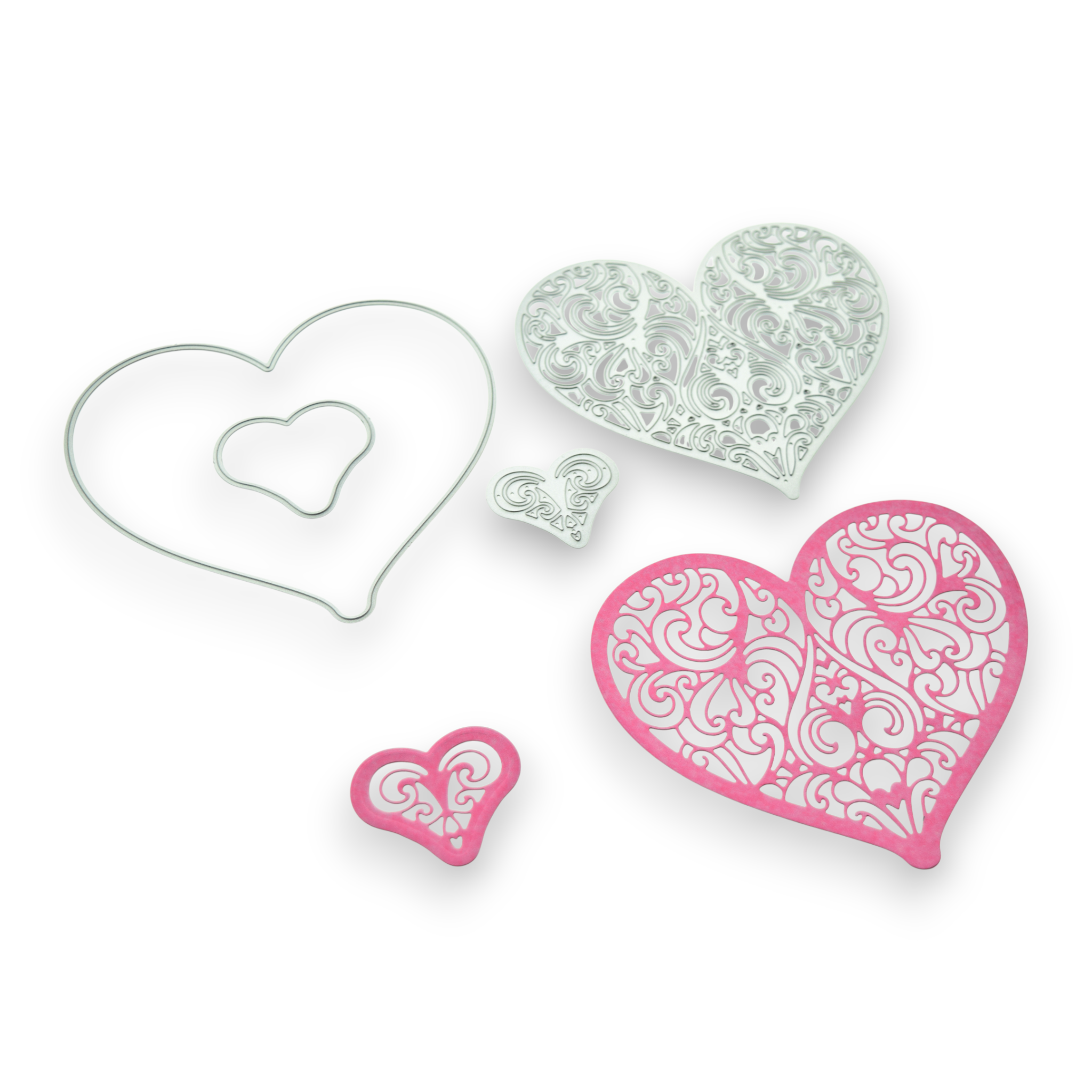 Swirling Hearts - Steel Cutting Die Set