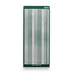 Pin Stripe Green with Silver Finish Peel-Off Stickers