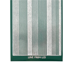 Pin Stripe Green with Silver Finish Peel-Off Stickers