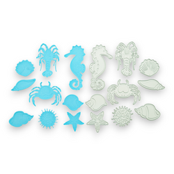 Sea Creature Cut & Deboss - Steel Cutting Die Set