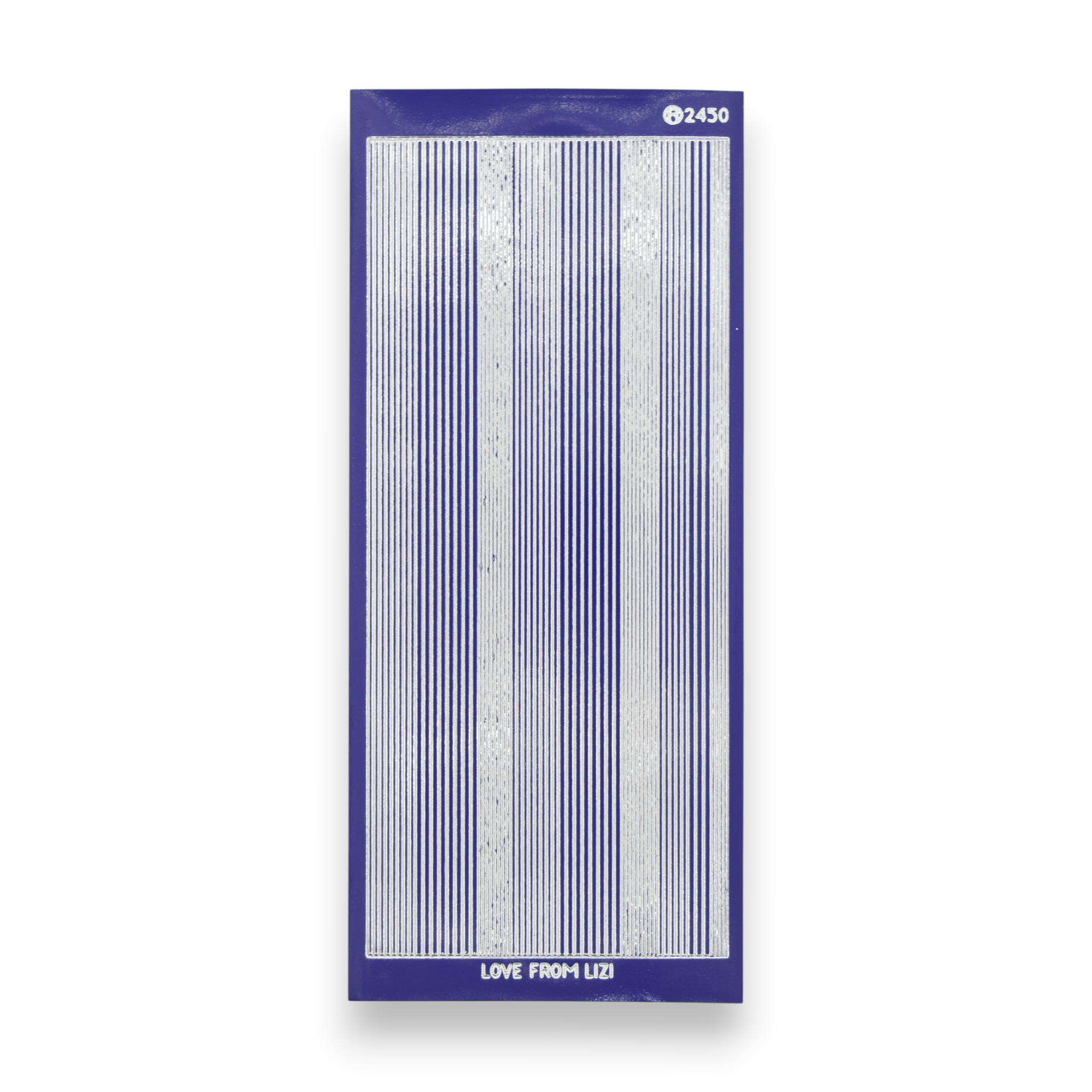 Pin Stripe Blueberry with Silver Finish Peel-Off Stickers
