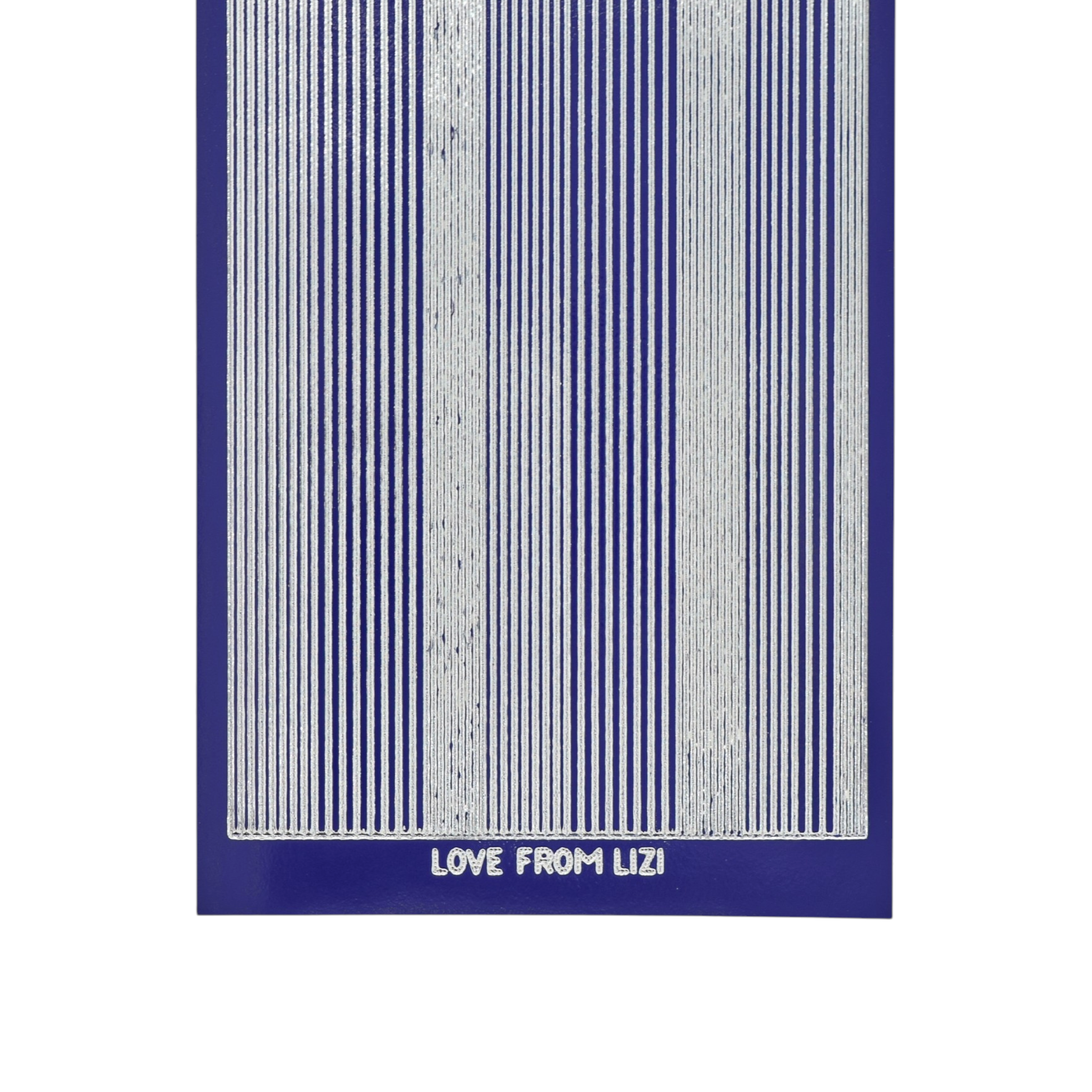 Pin Stripe Blueberry with Silver Finish Peel-Off Stickers