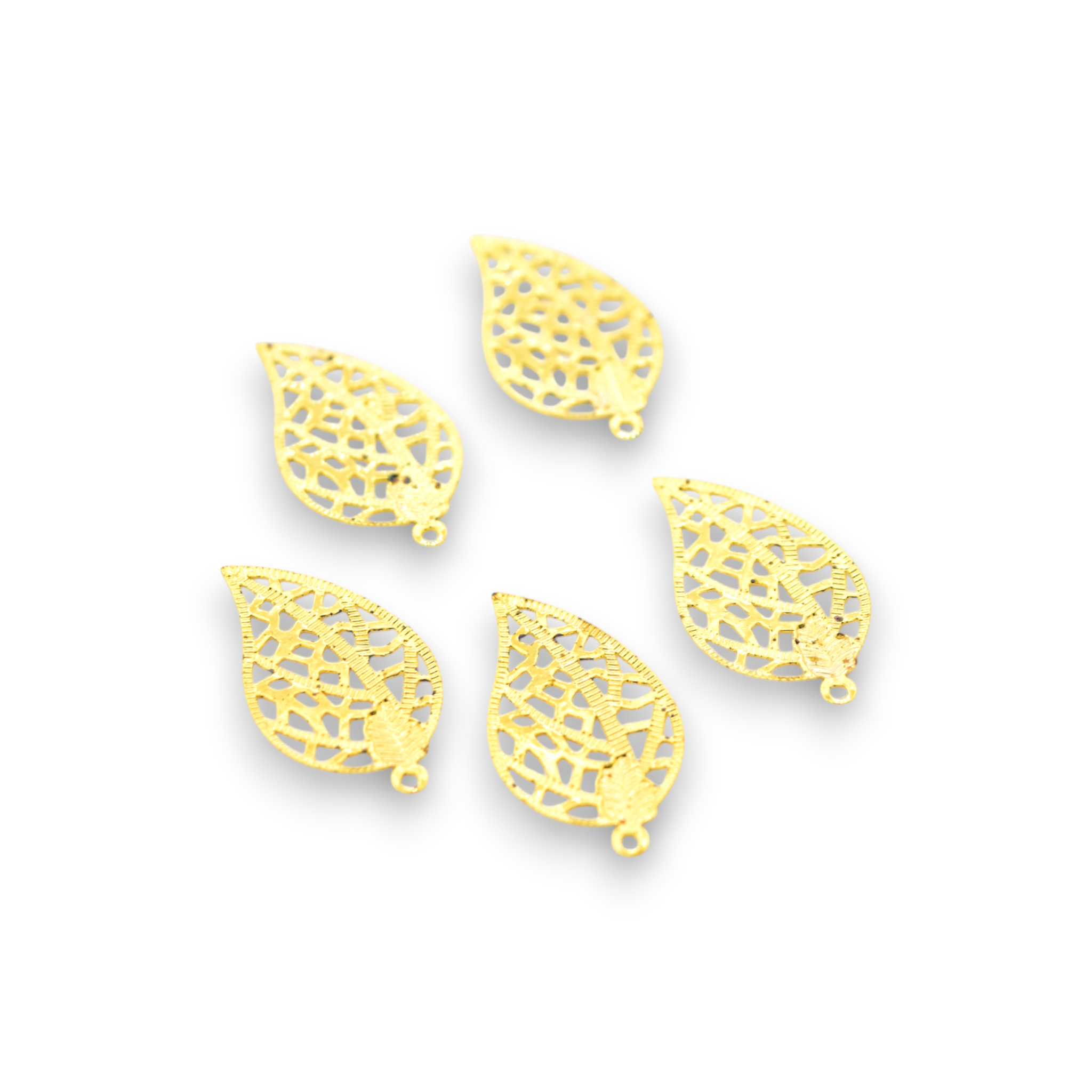 Gold Embossed Leaves - Pendants