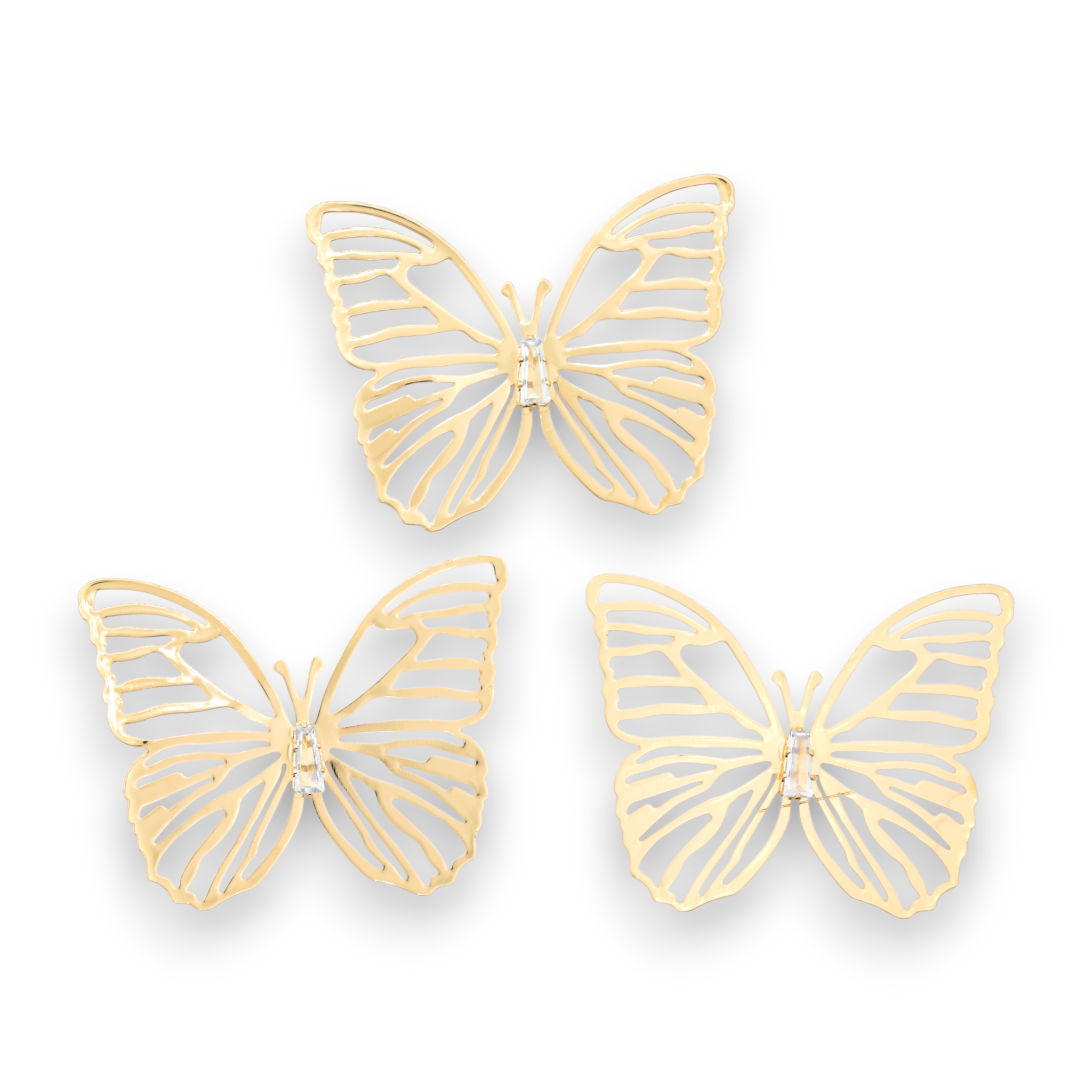 Diamante Butterfly Trio - Large Charms