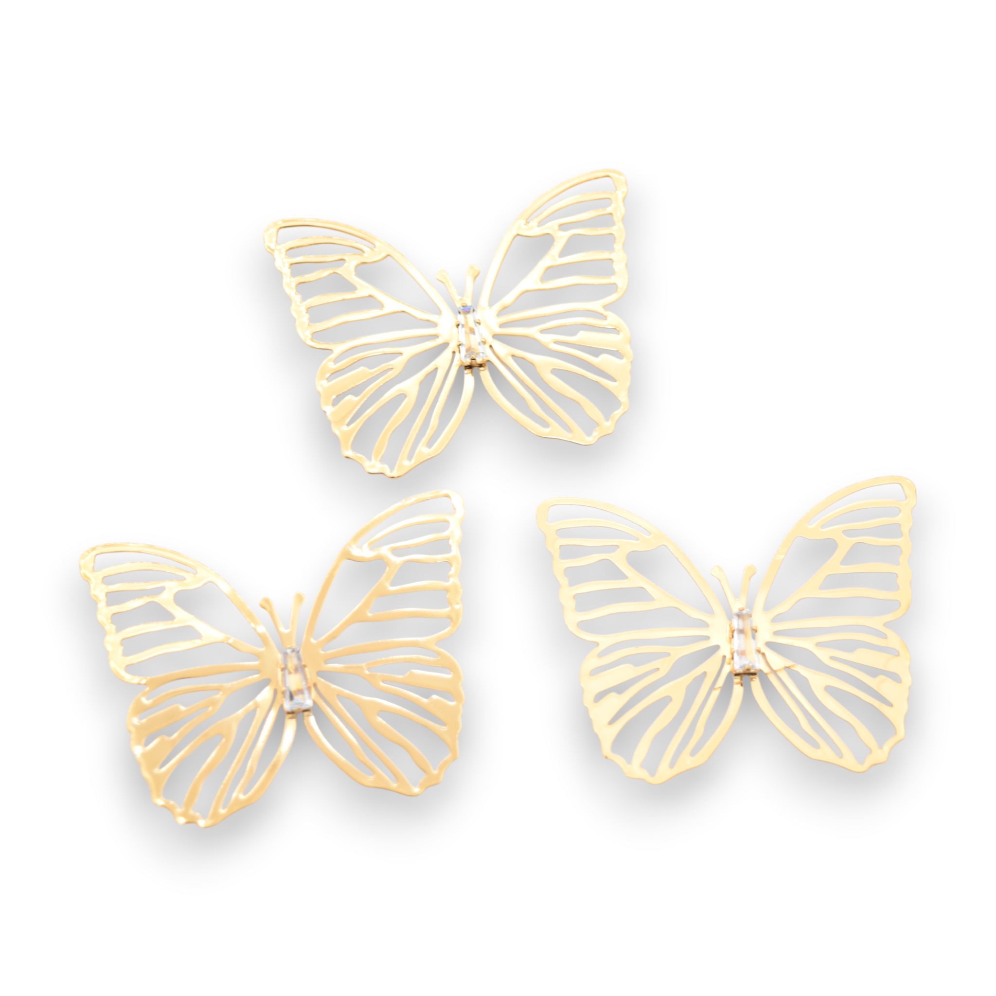 Diamante Butterfly Trio - Large Charms