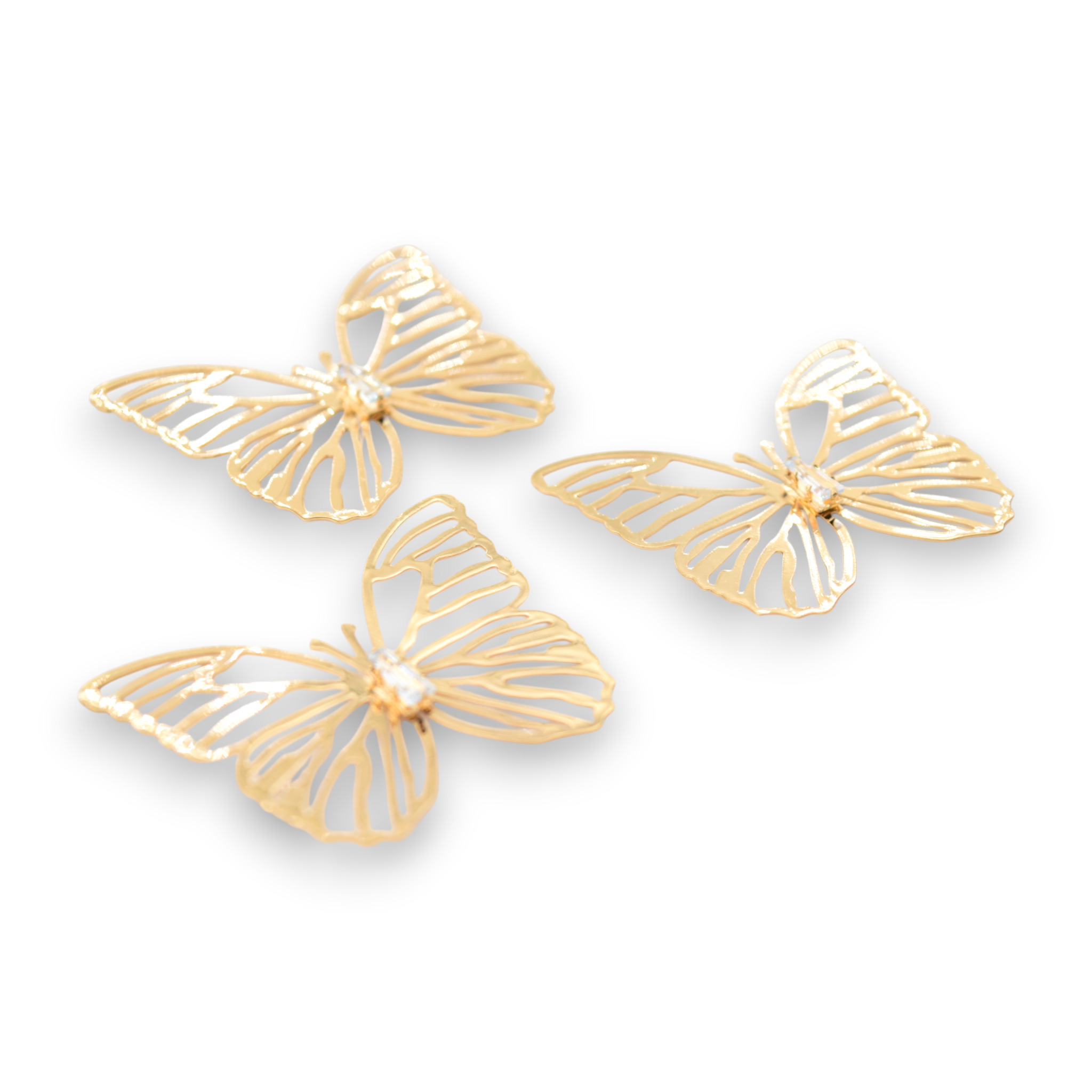 Diamante Butterfly Trio - Large Charms