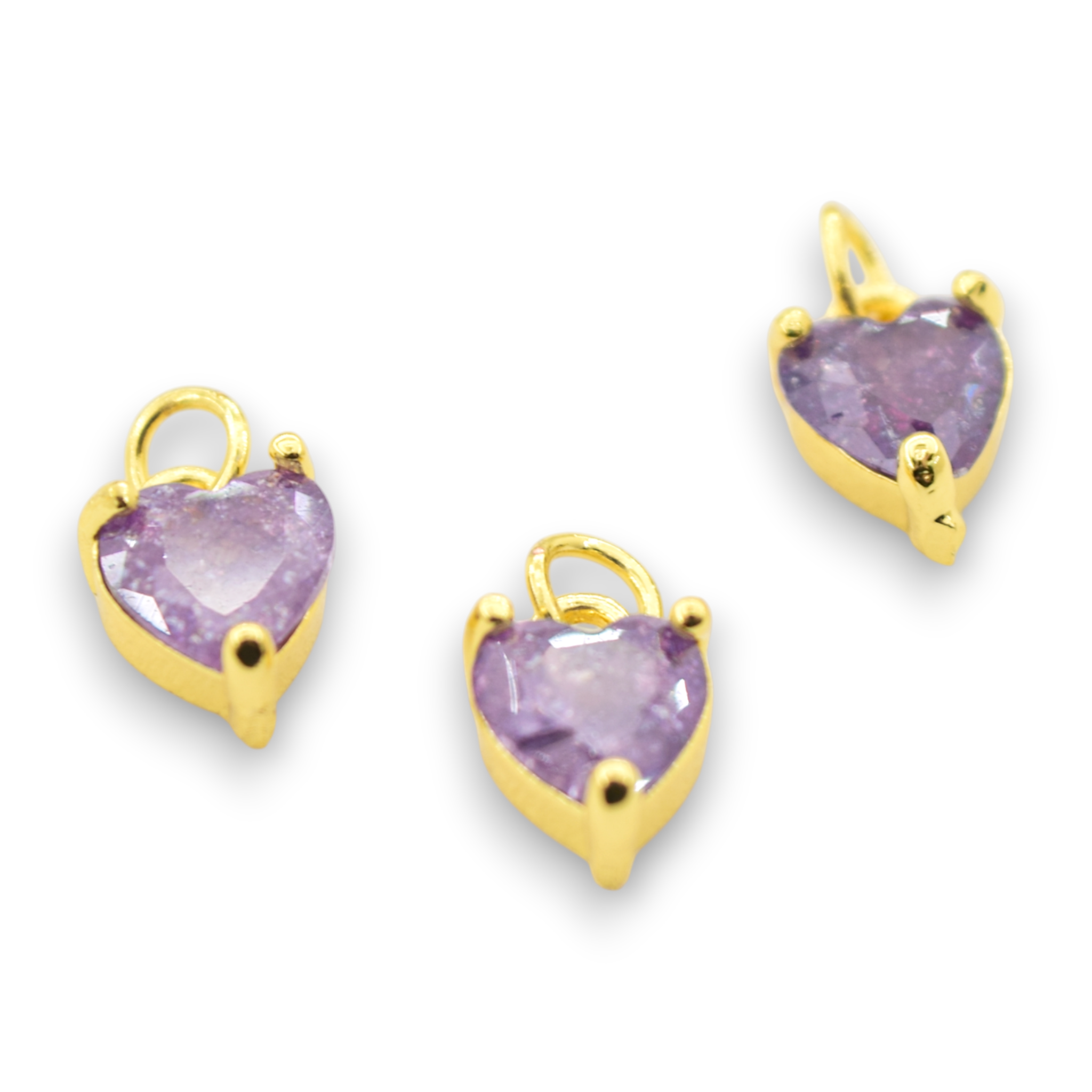 Sparkle Amethyst Heart - Charms