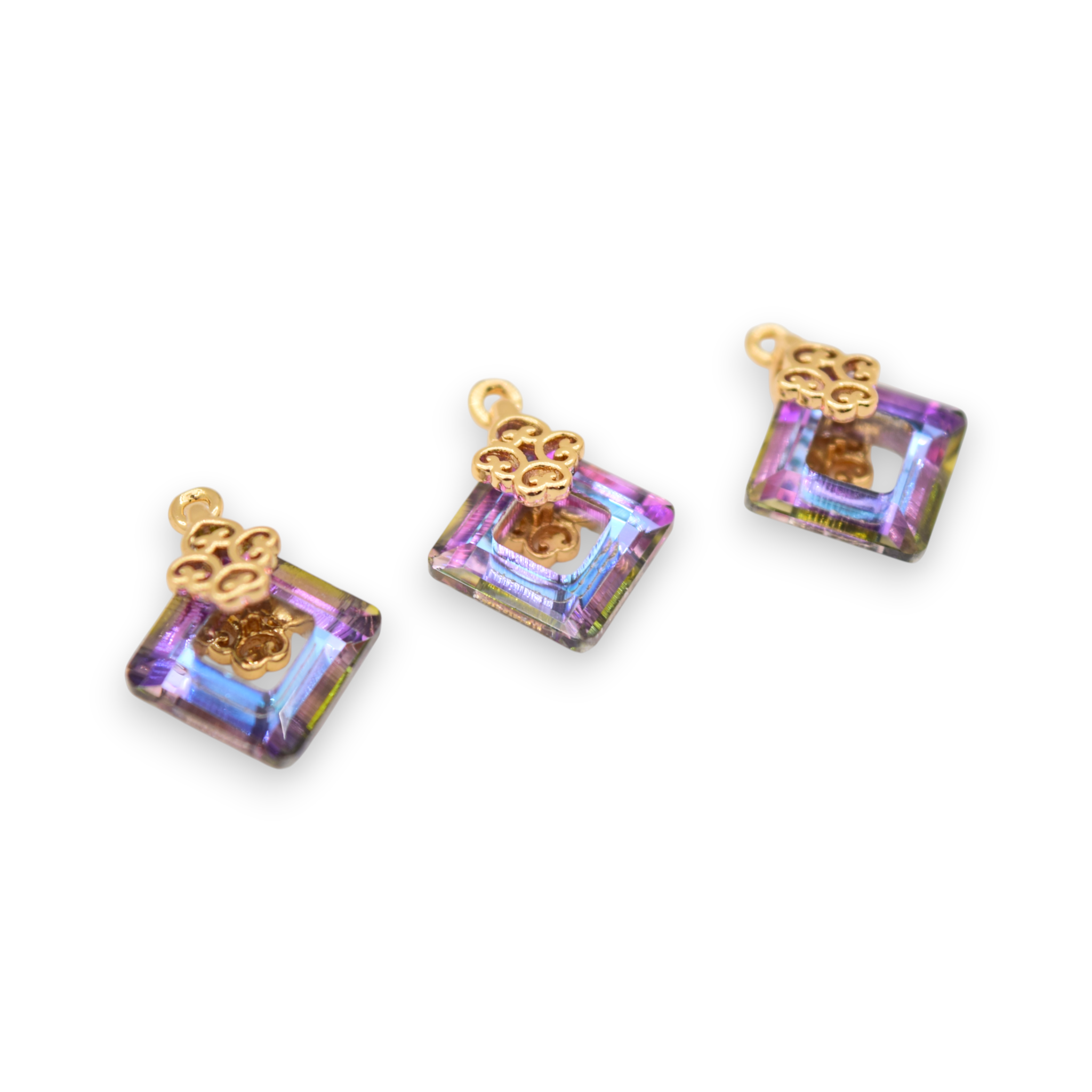 The Secret Garden Geo Crystal - Gold Plated Charms