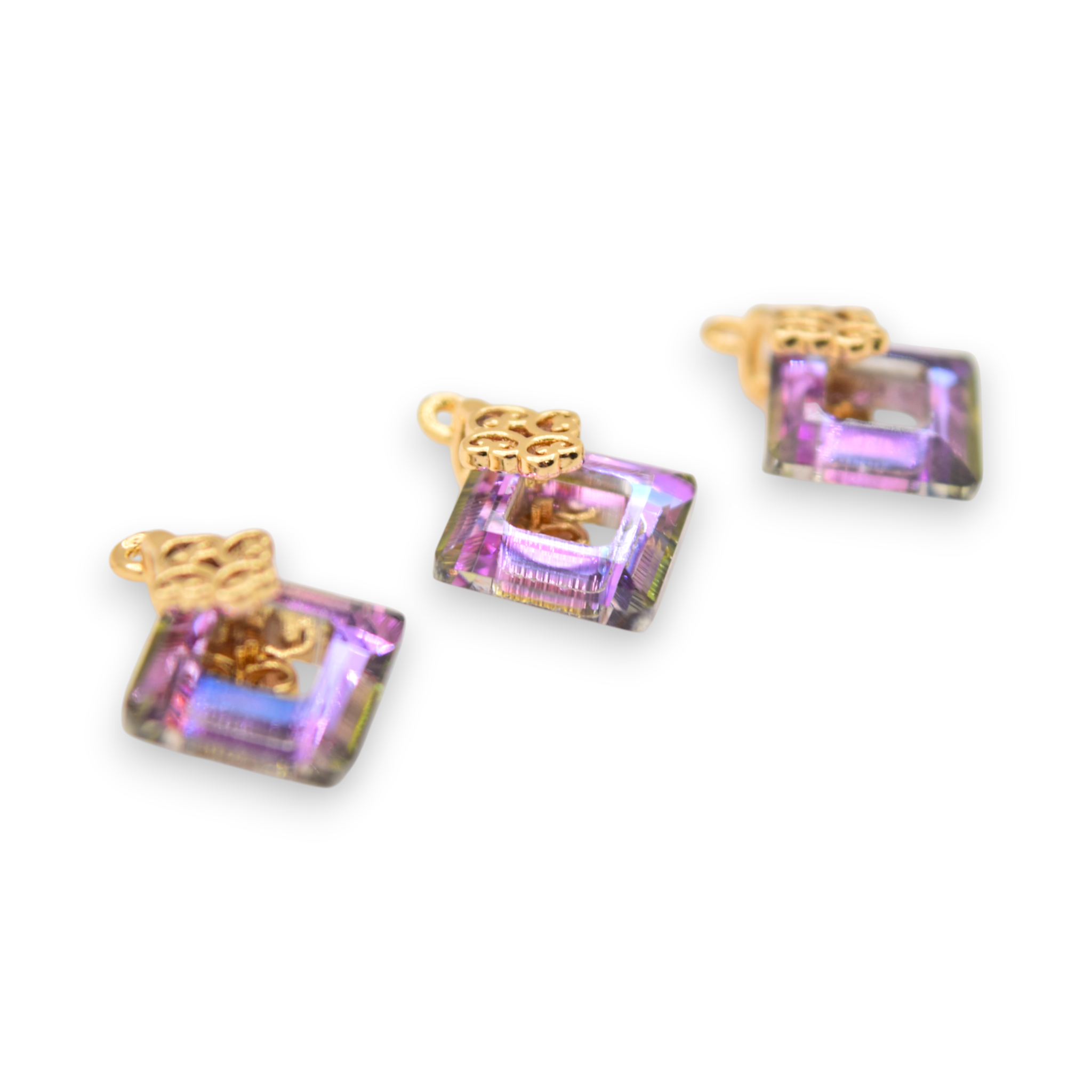 The Secret Garden Geo Crystal - Gold Plated Charms