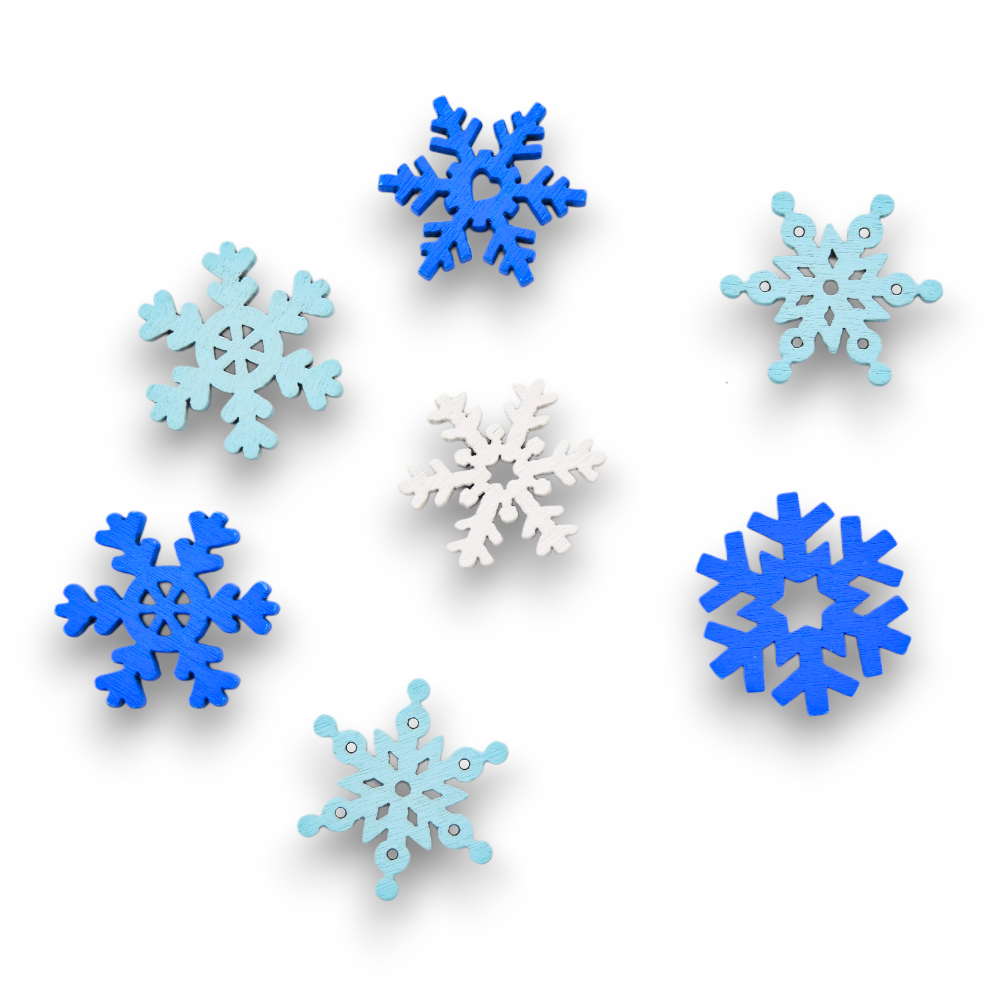 Painted Snowflakes - Wooden Pieces