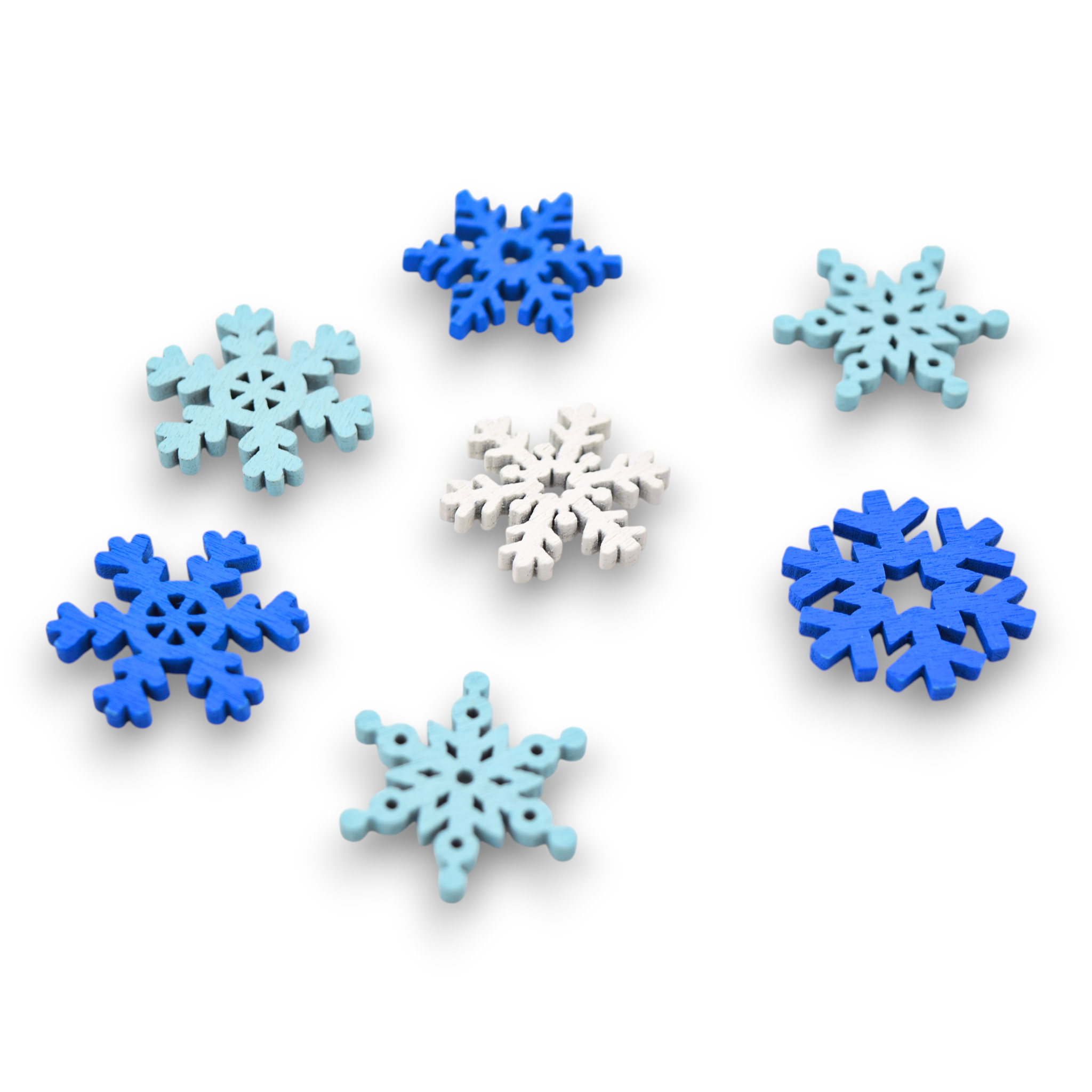 Painted Snowflakes - Wooden Pieces