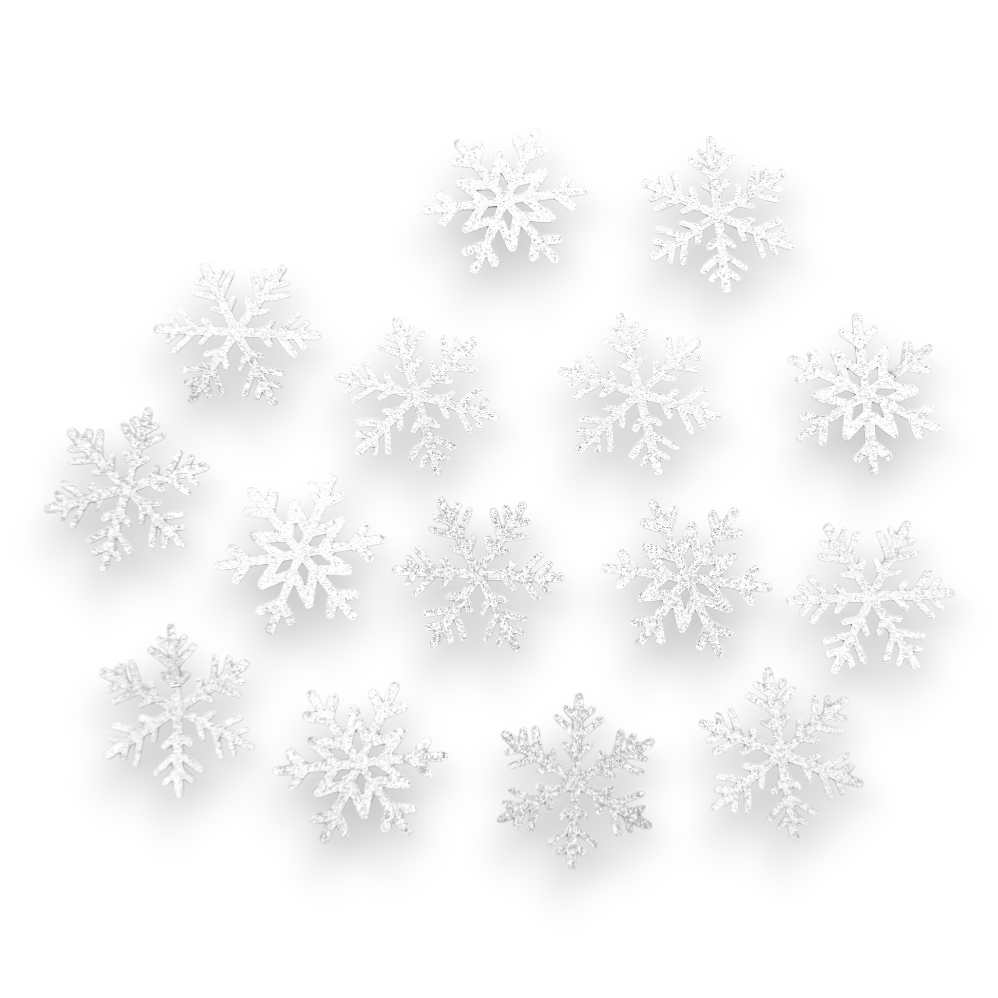 Silver Glitter Card Snowflakes - Embellishments