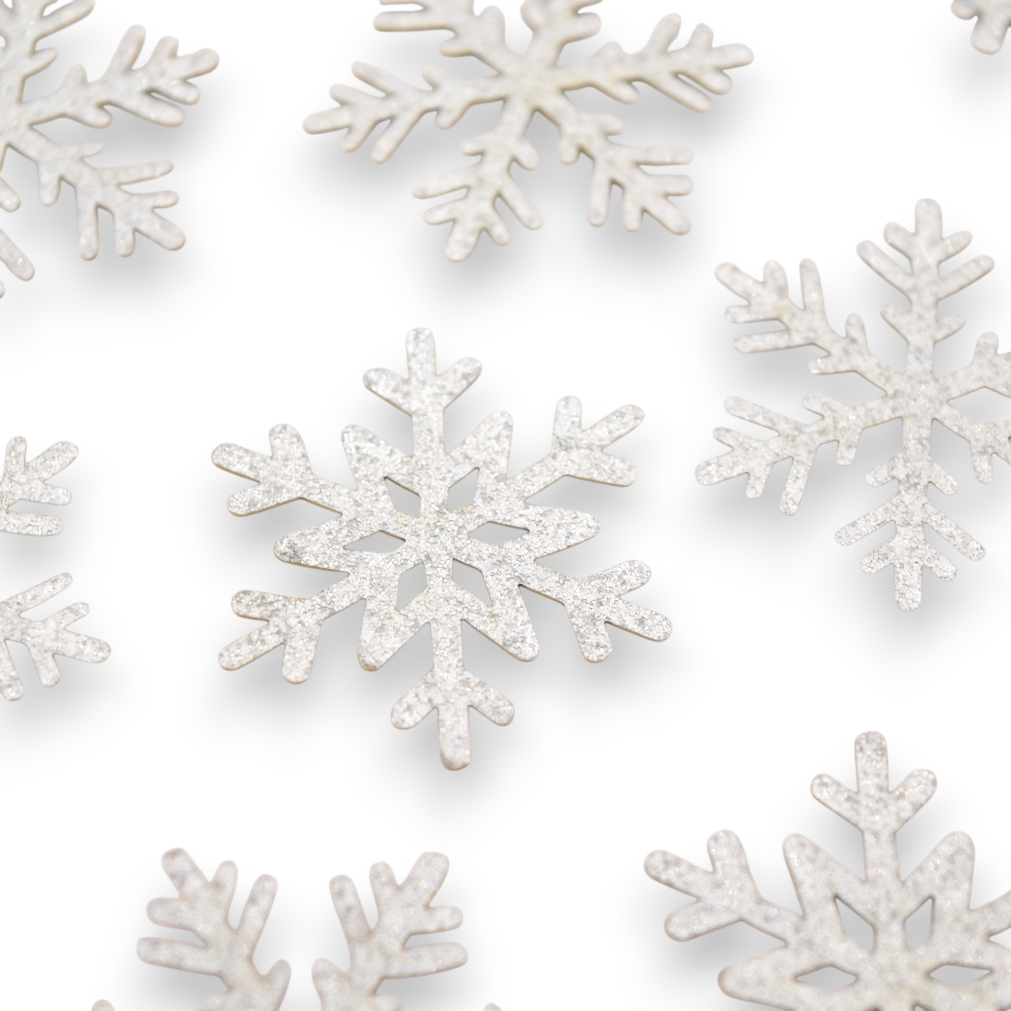 Silver Glitter Card Snowflakes - Embellishments